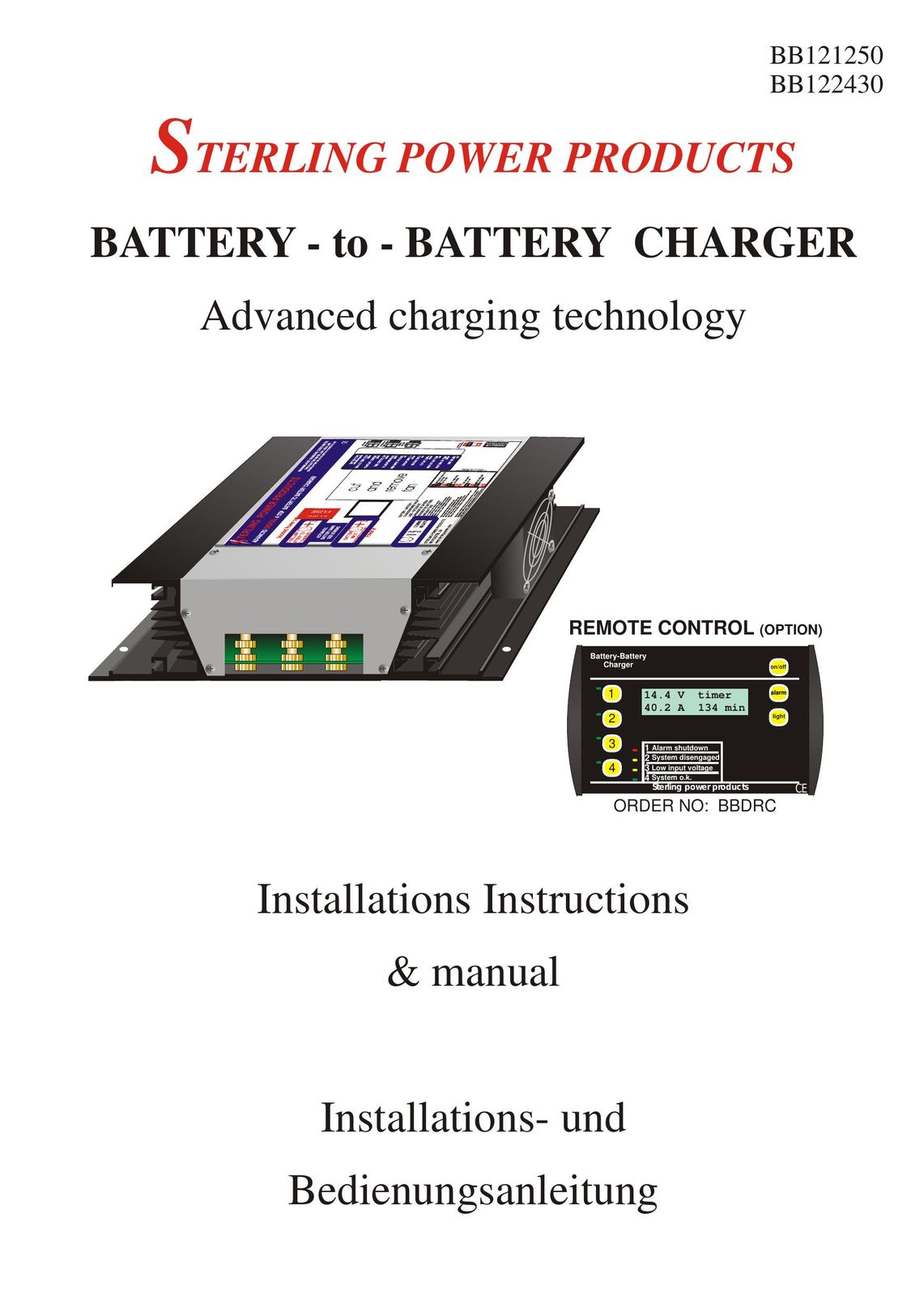 Sterling Plumbing BB122430 Battery Charger User Manual