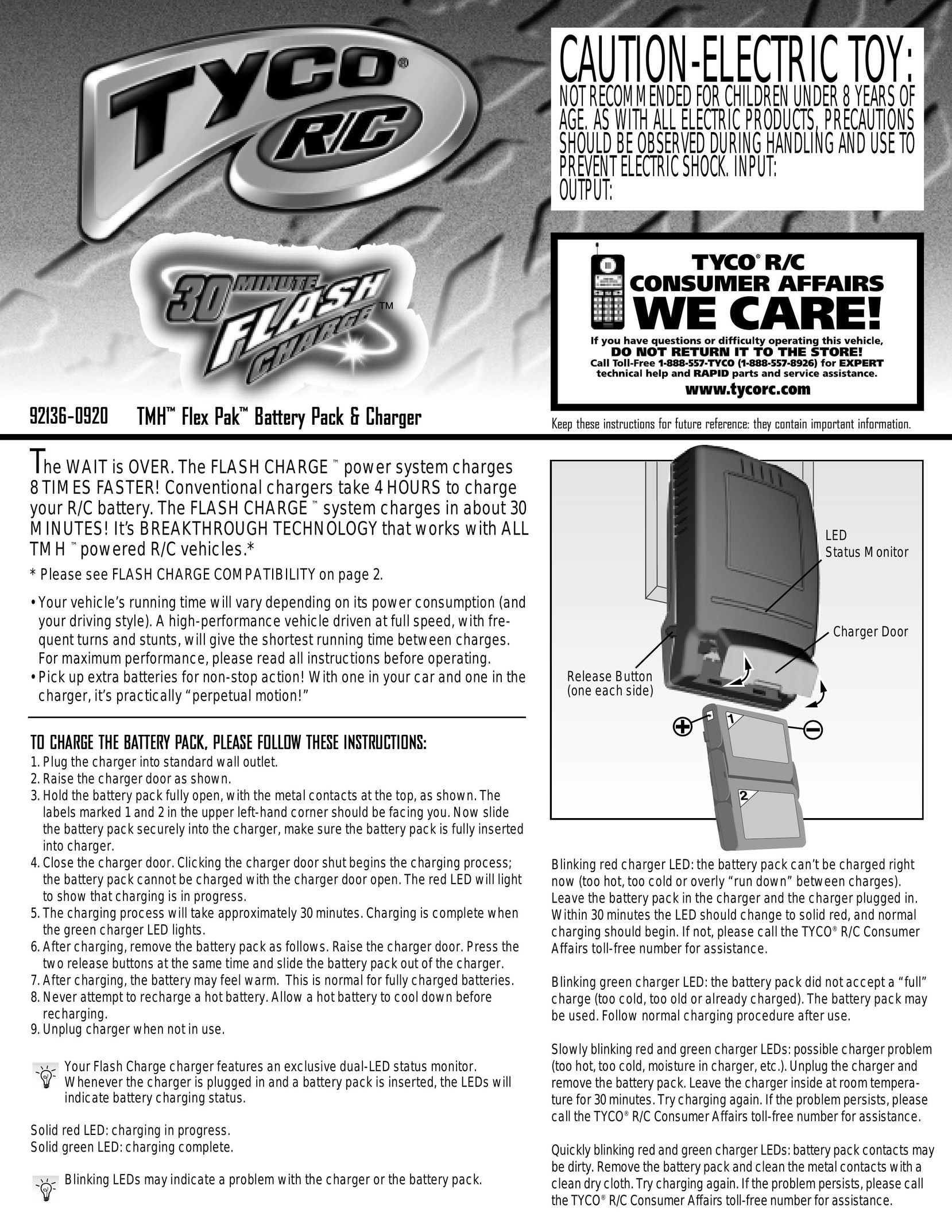 Tyco 92136-0920 Battery Charger User Manual