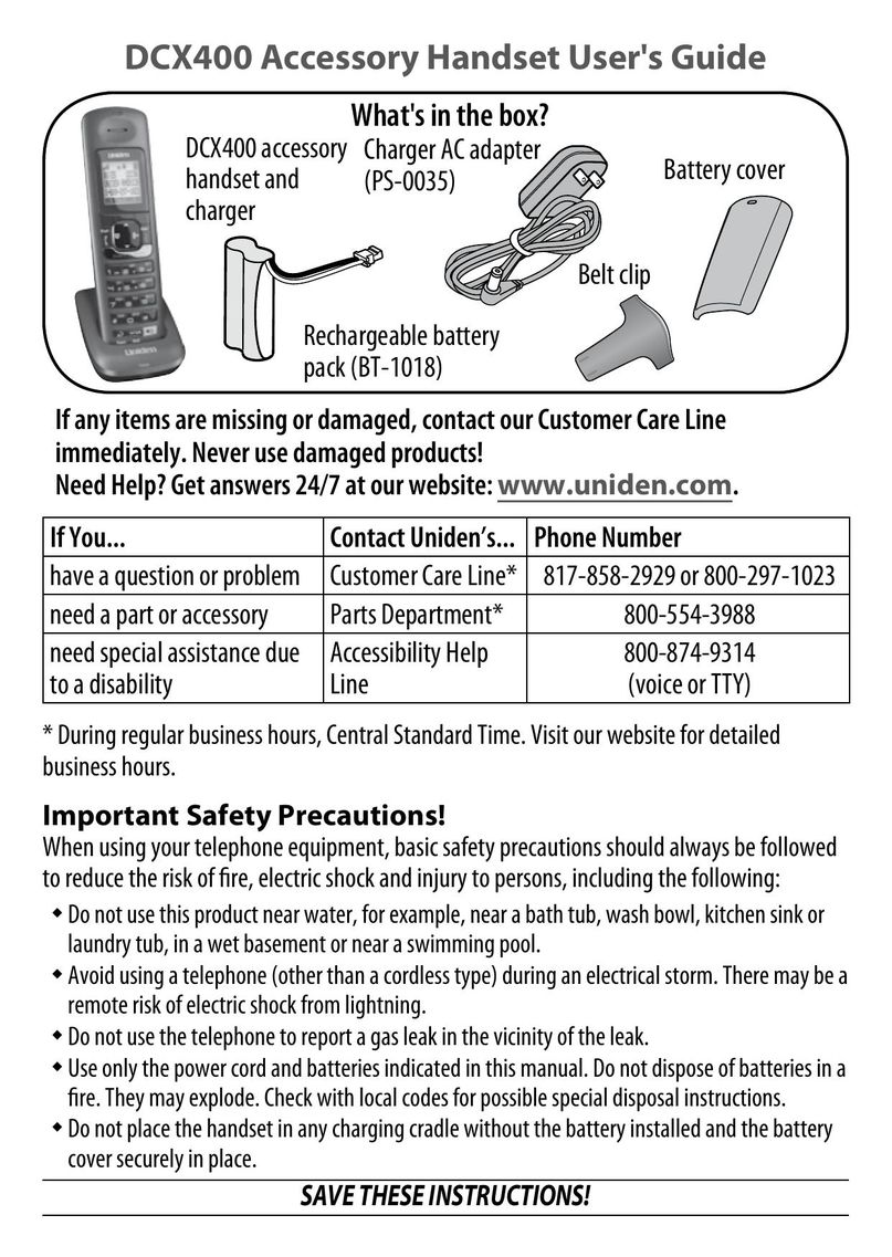 Uniden BT-1018 Battery Charger User Manual