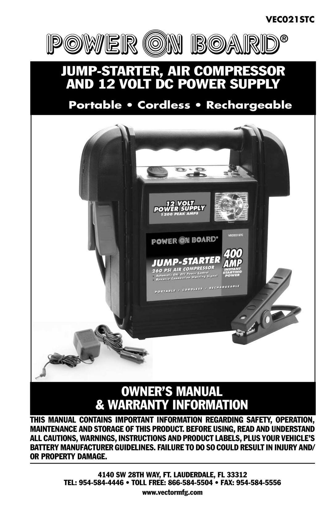 Vector VEC021STC Battery Charger User Manual