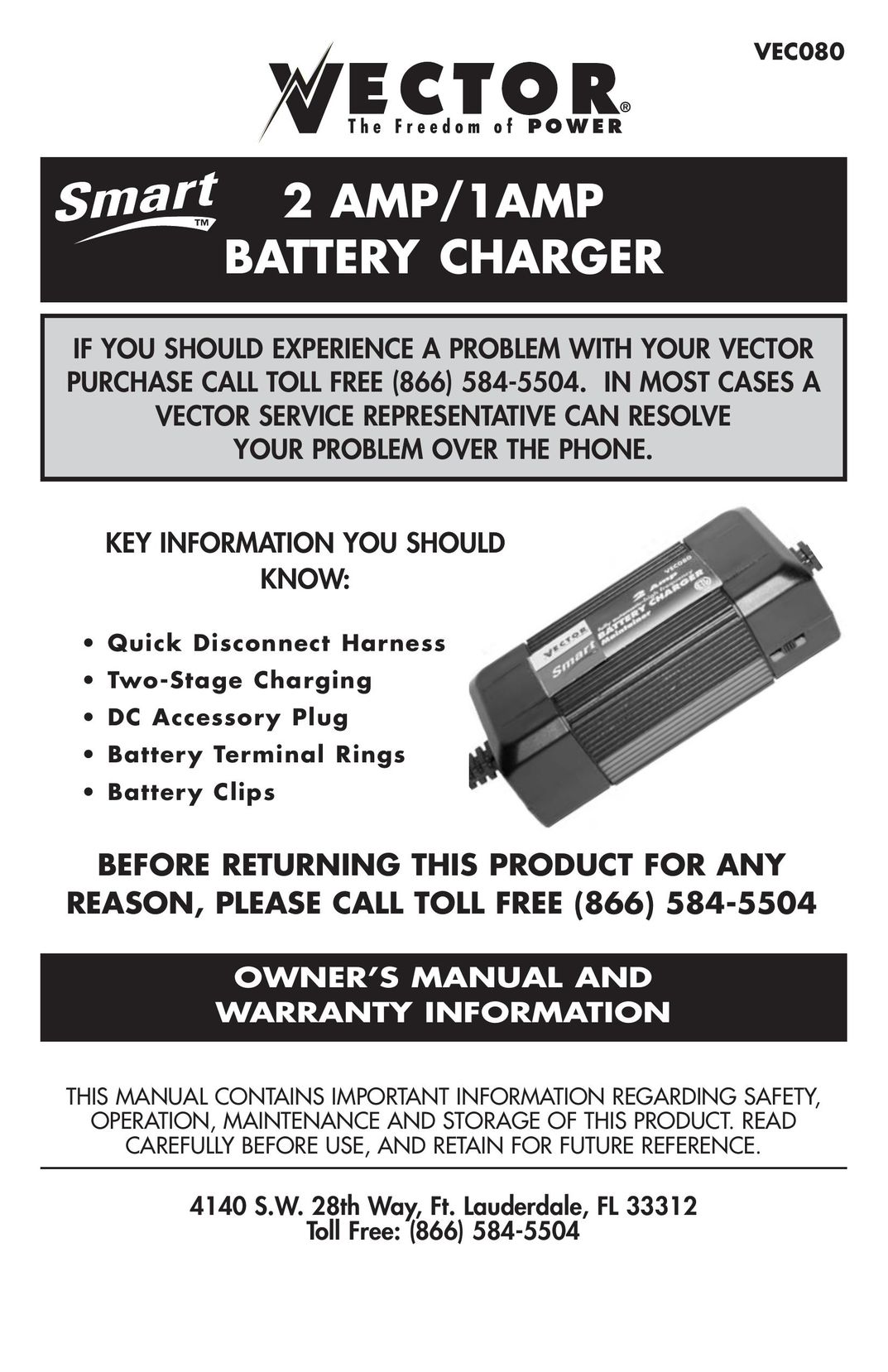 Vizio VEC080 Battery Charger User Manual
