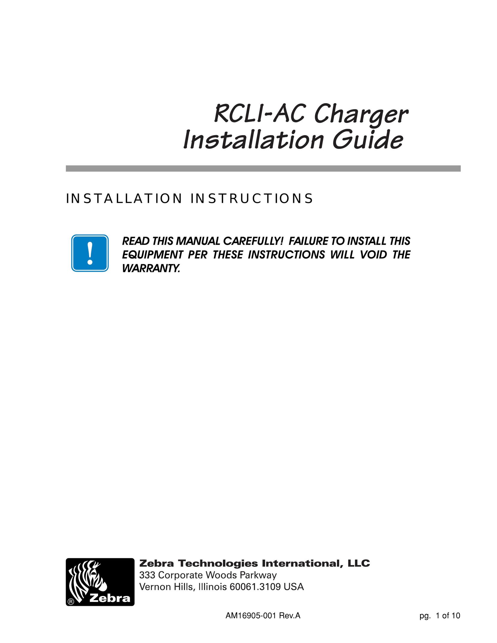 Zebra Technologies rcli-ac charger Battery Charger User Manual