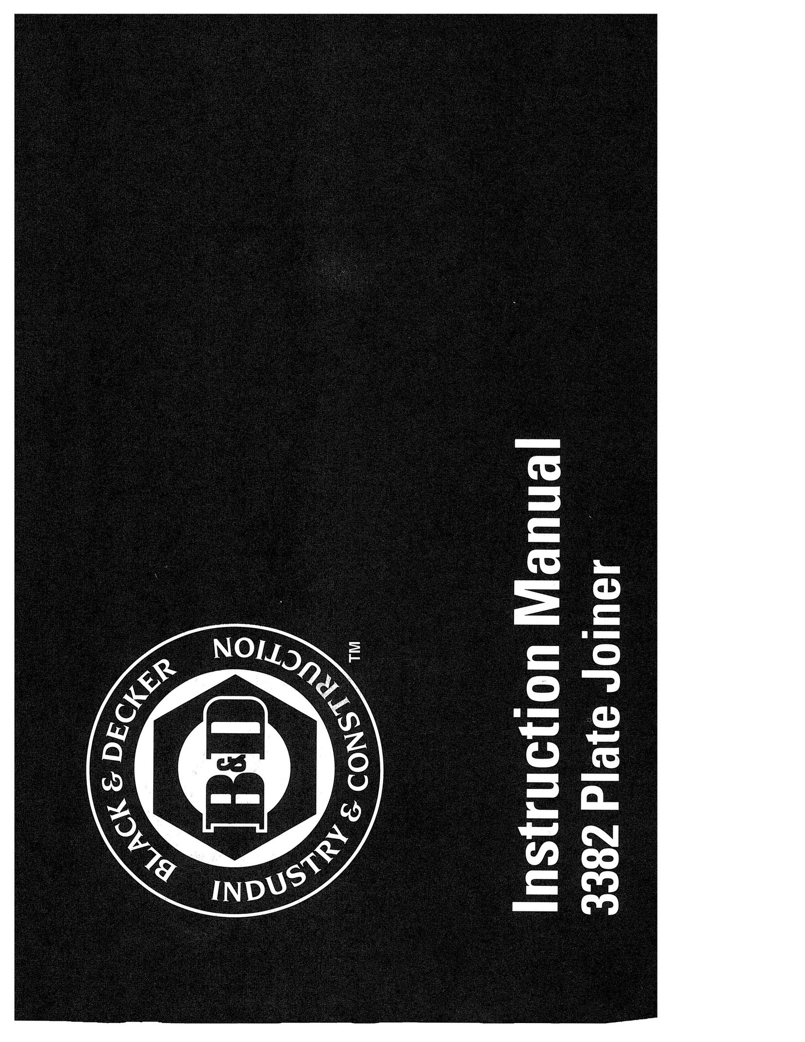 Black & Decker 3382 Biscuit Joiner User Manual