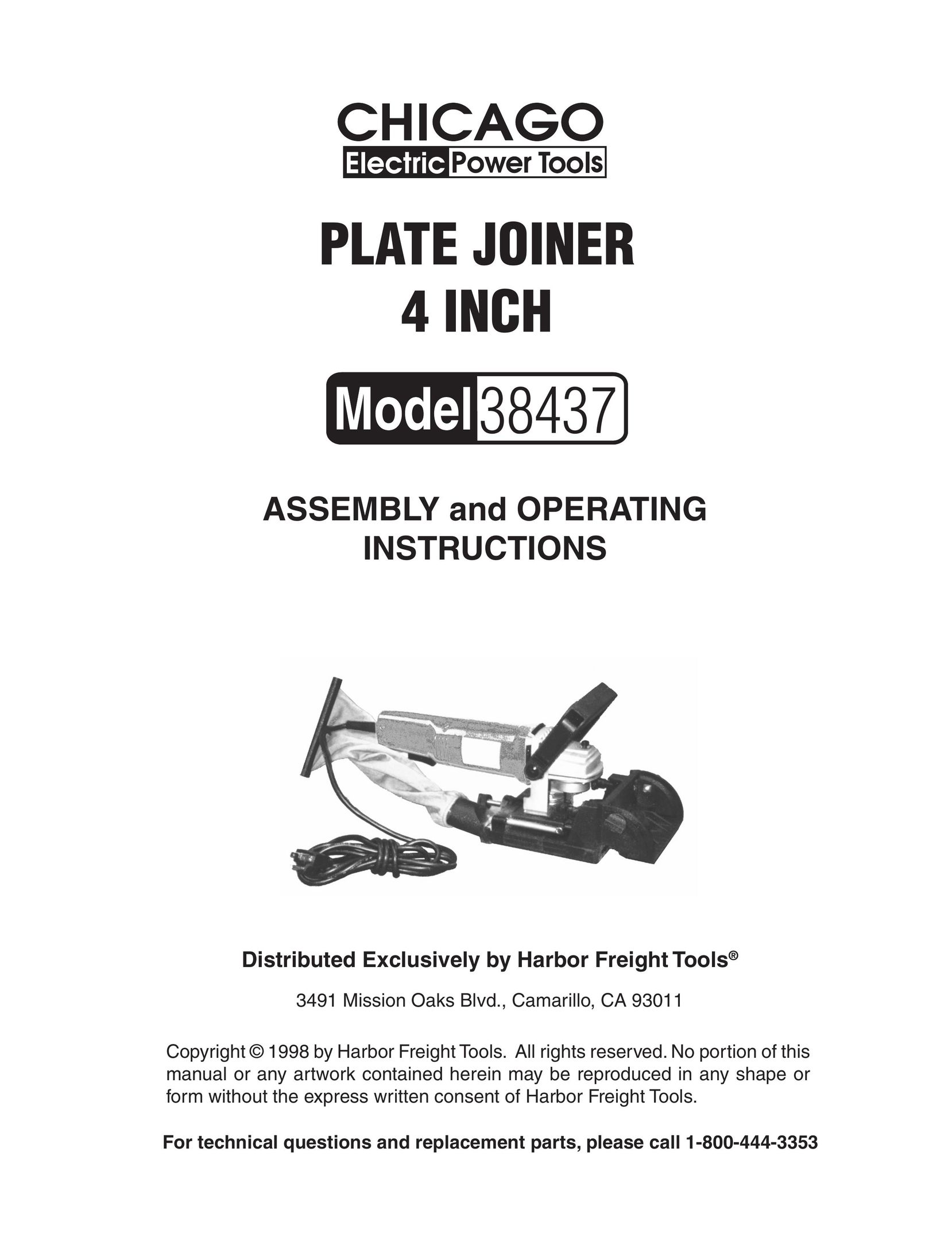 Chicago Electric 38437 Biscuit Joiner User Manual