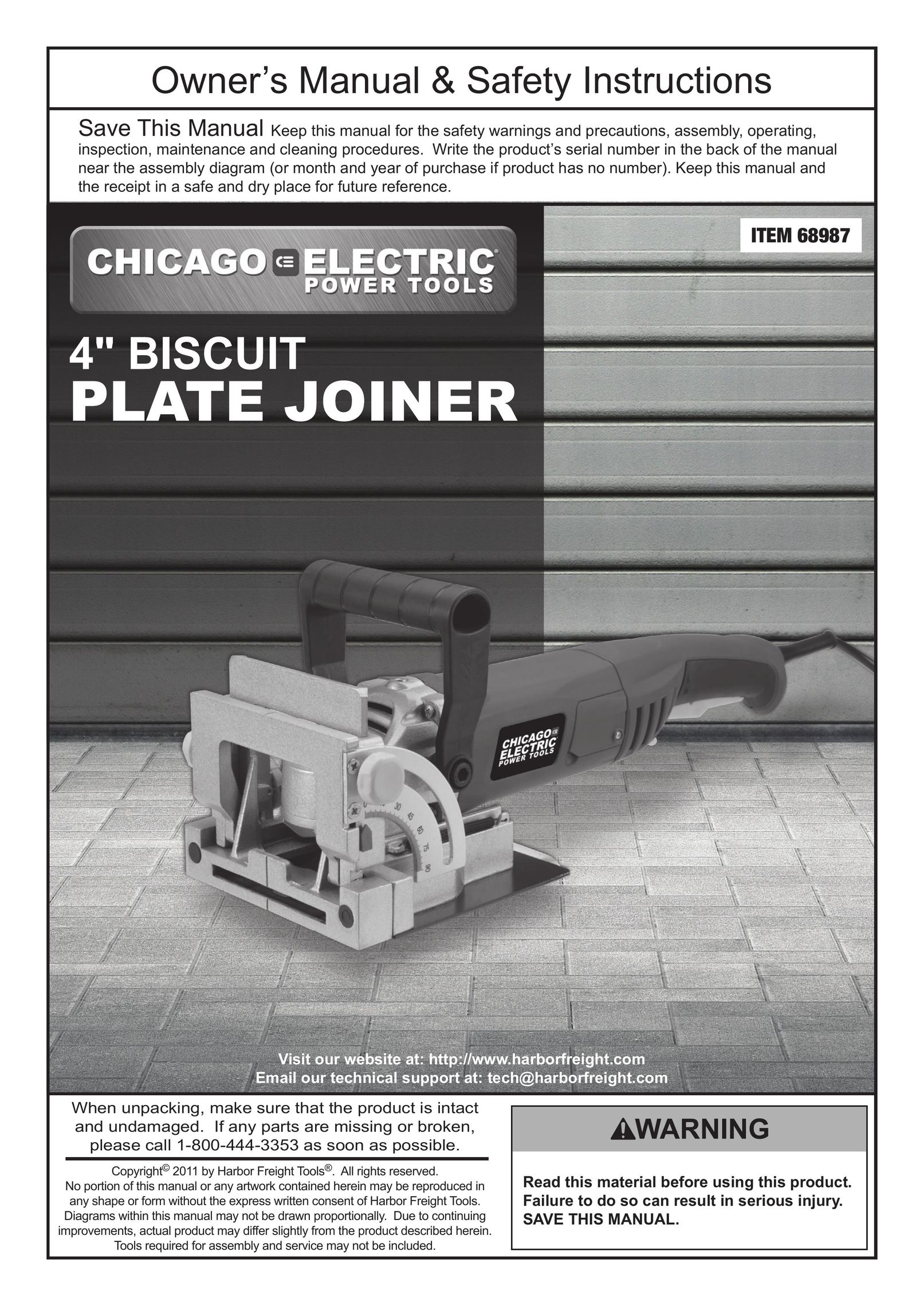 Chicago Electric 68987 Biscuit Joiner User Manual