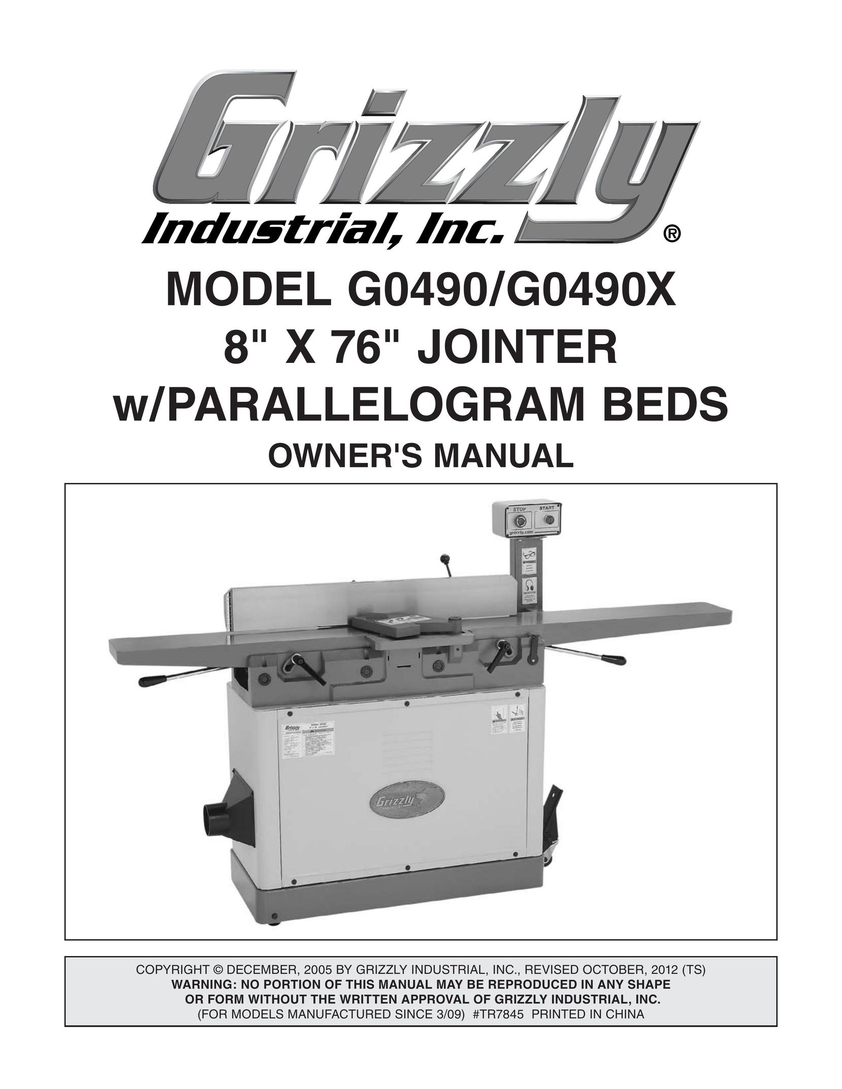 Grizzly G0490 Biscuit Joiner User Manual