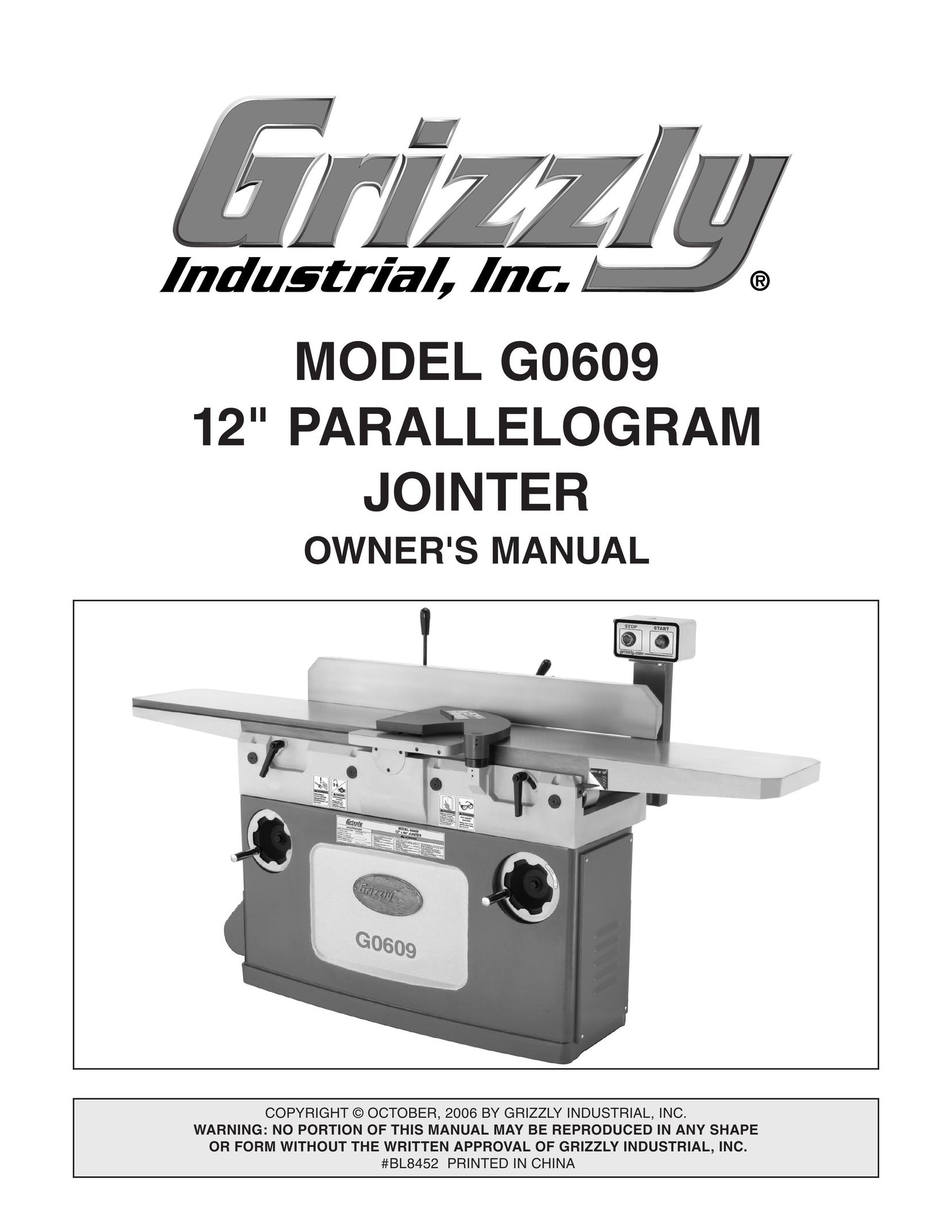Grizzly G0609 Biscuit Joiner User Manual