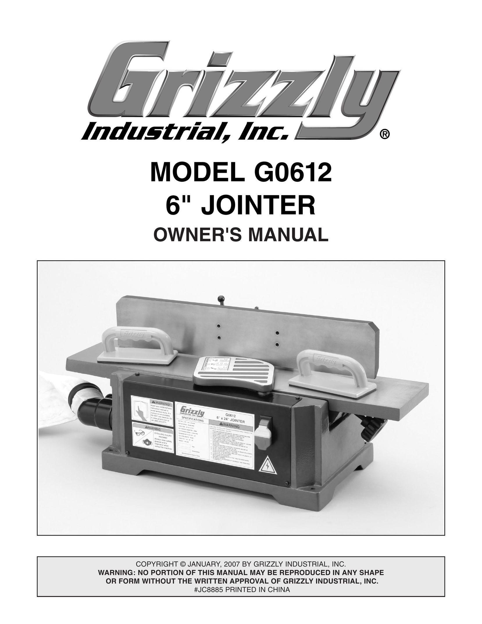 Grizzly G0612 Biscuit Joiner User Manual
