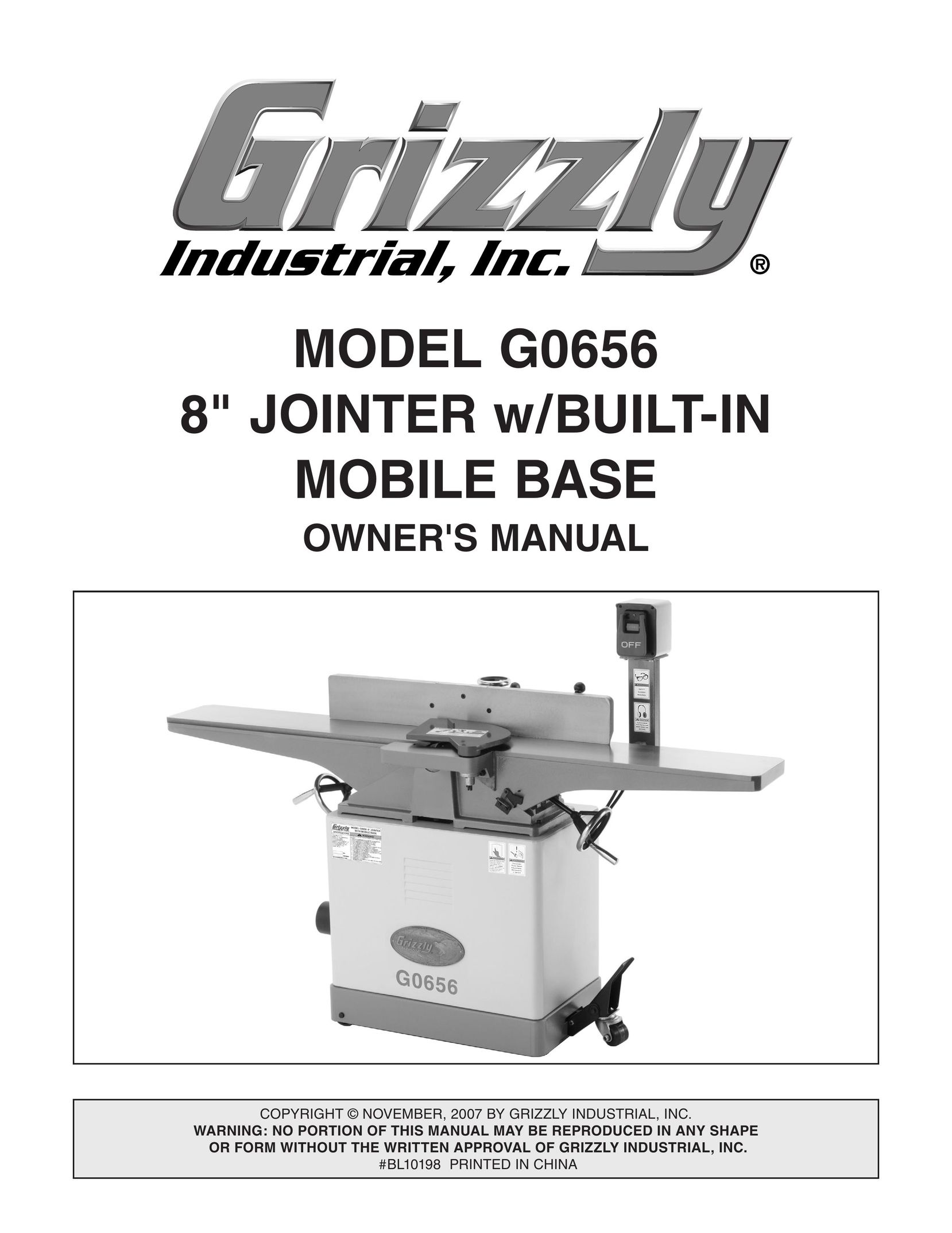 Grizzly G0656 Biscuit Joiner User Manual