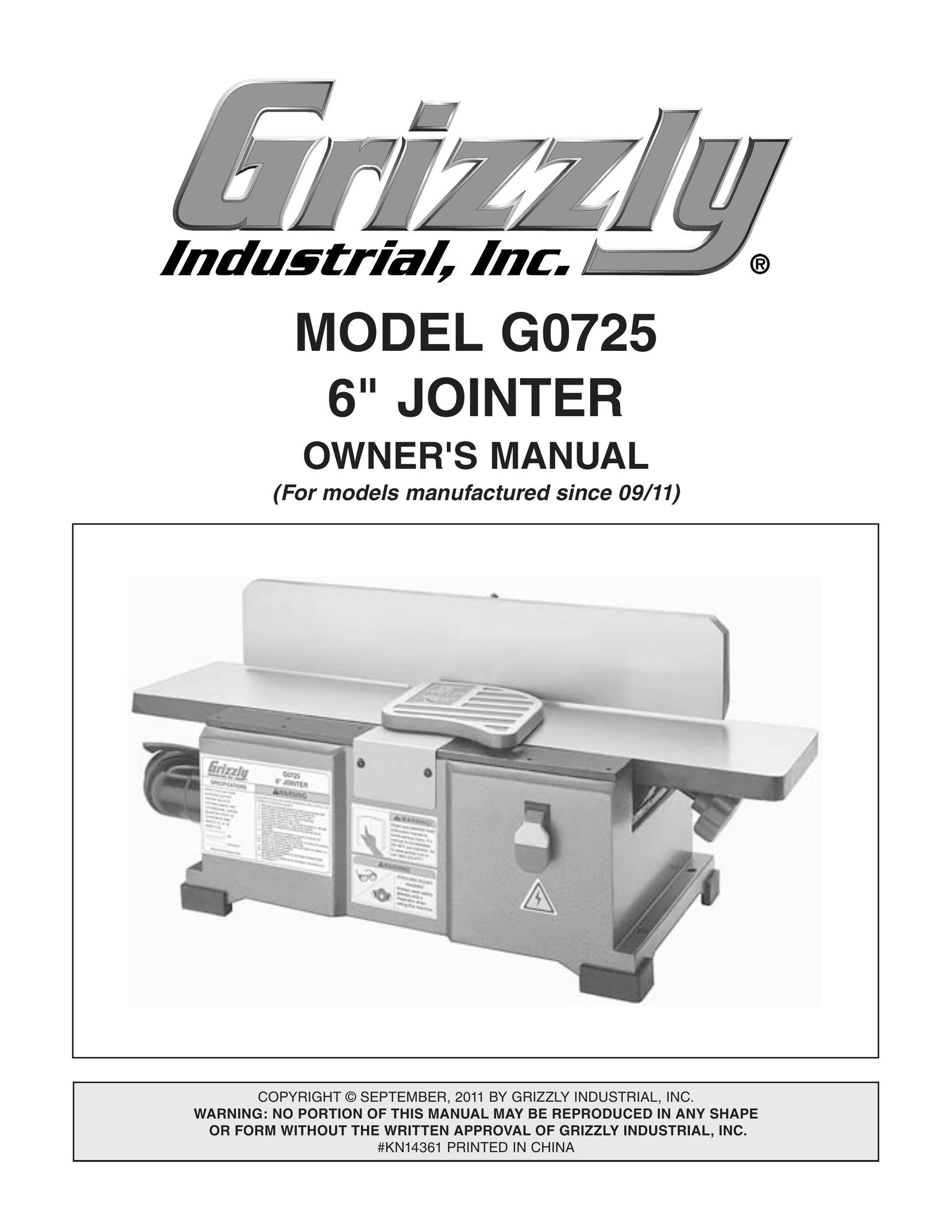 Grizzly G0725 Biscuit Joiner User Manual