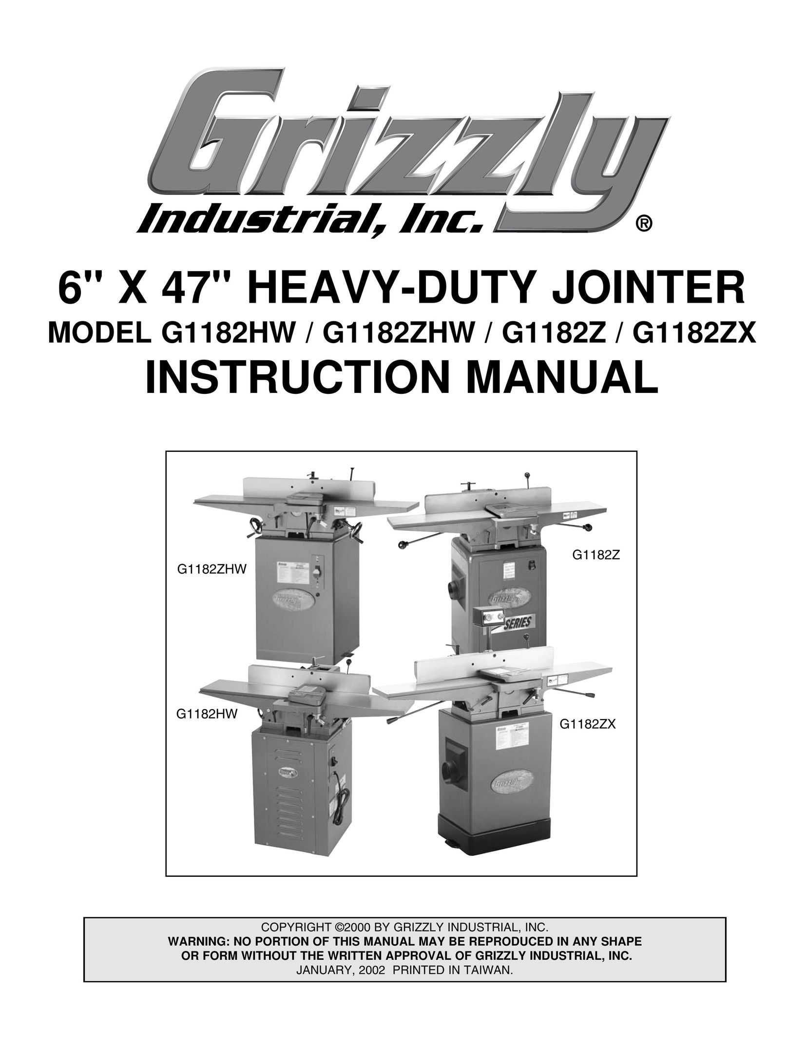 Grizzly G1182HW Biscuit Joiner User Manual