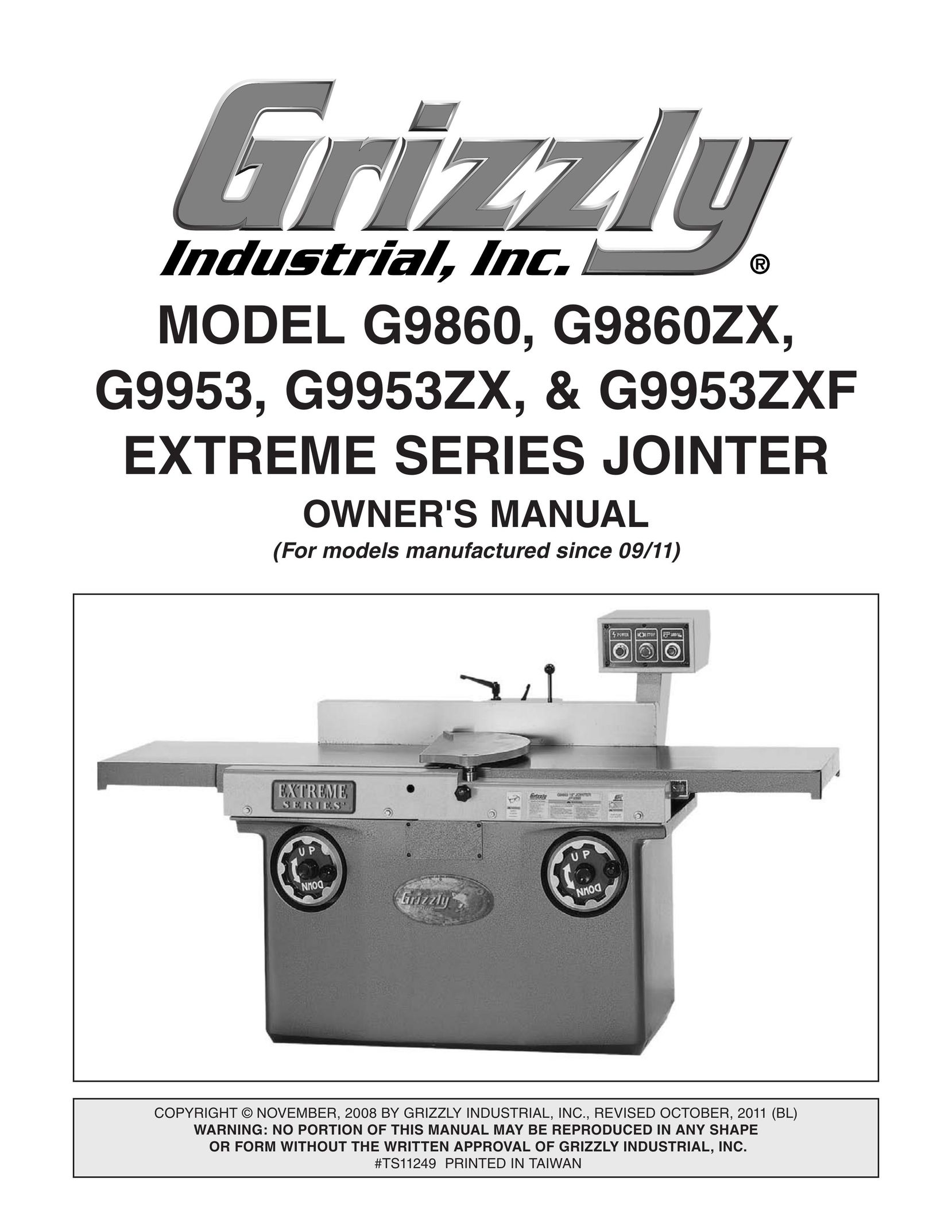 Grizzly G9860 Biscuit Joiner User Manual
