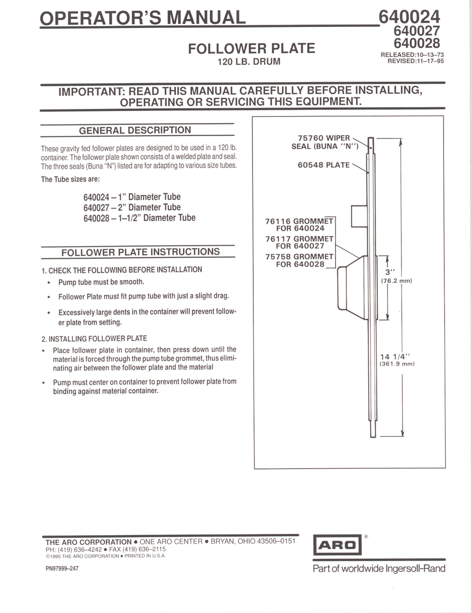 Ingersoll-Rand 640024 Biscuit Joiner User Manual
