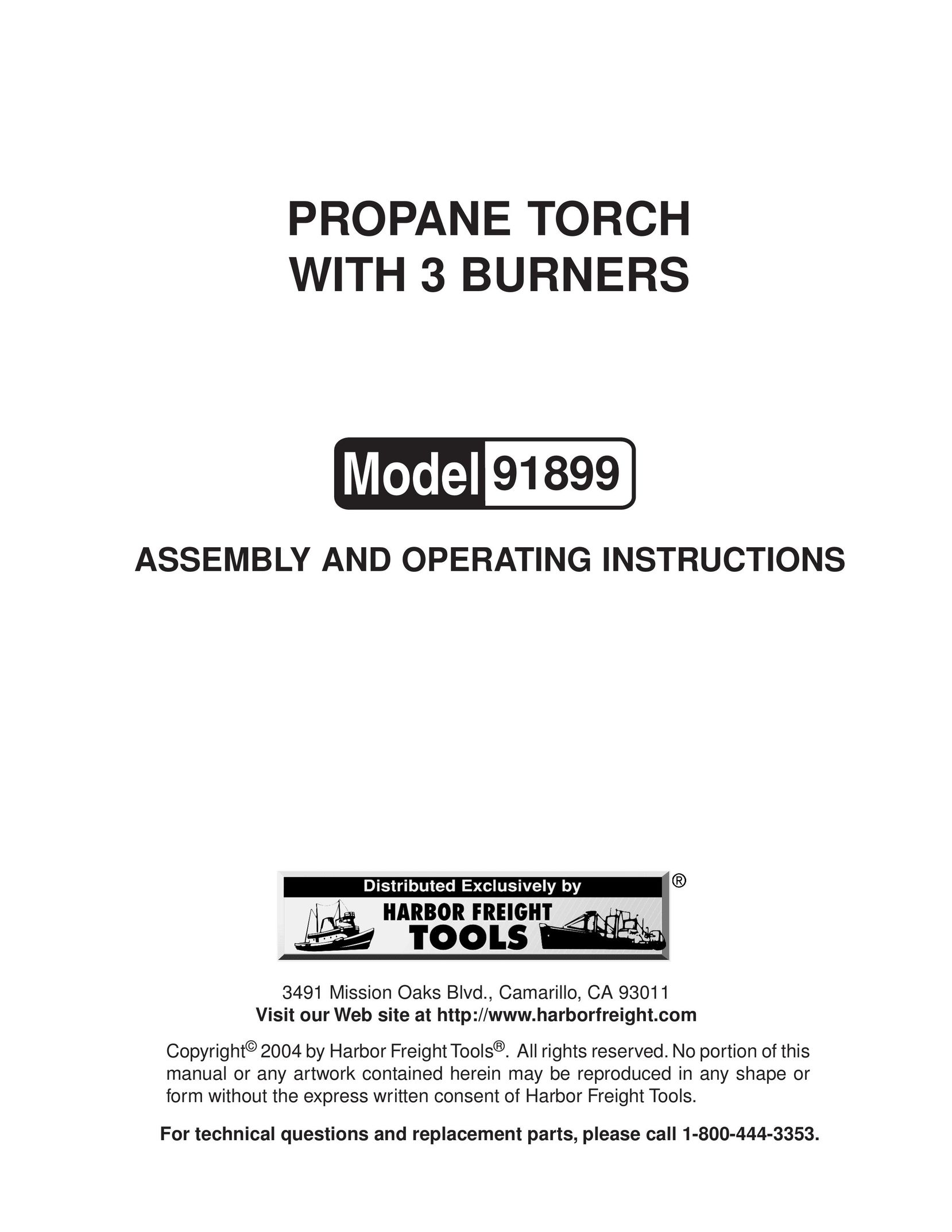 Harbor Freight Tools 91899 Blowtorch User Manual