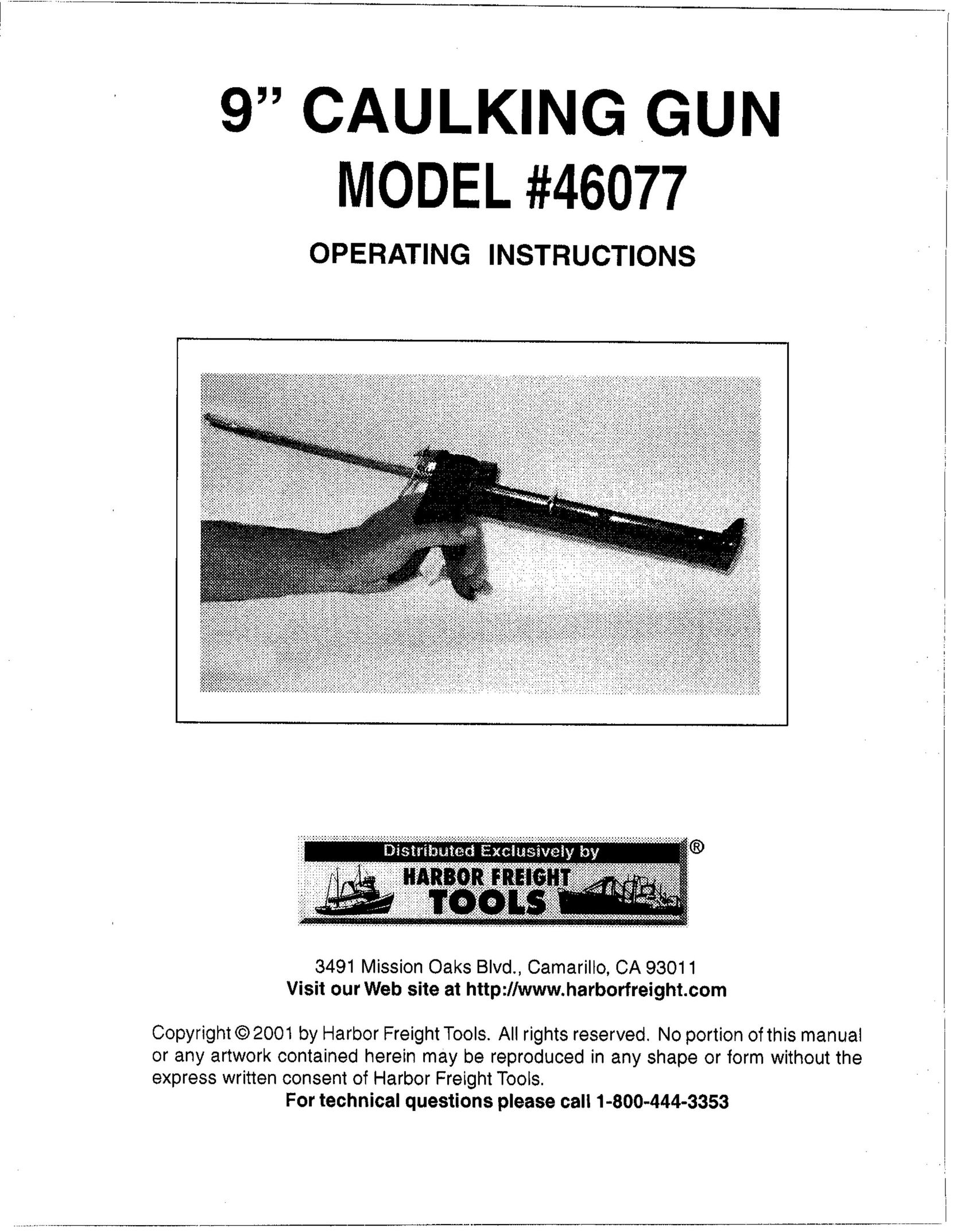 Harbor Freight Tools 46077 Caulking Gun User Manual