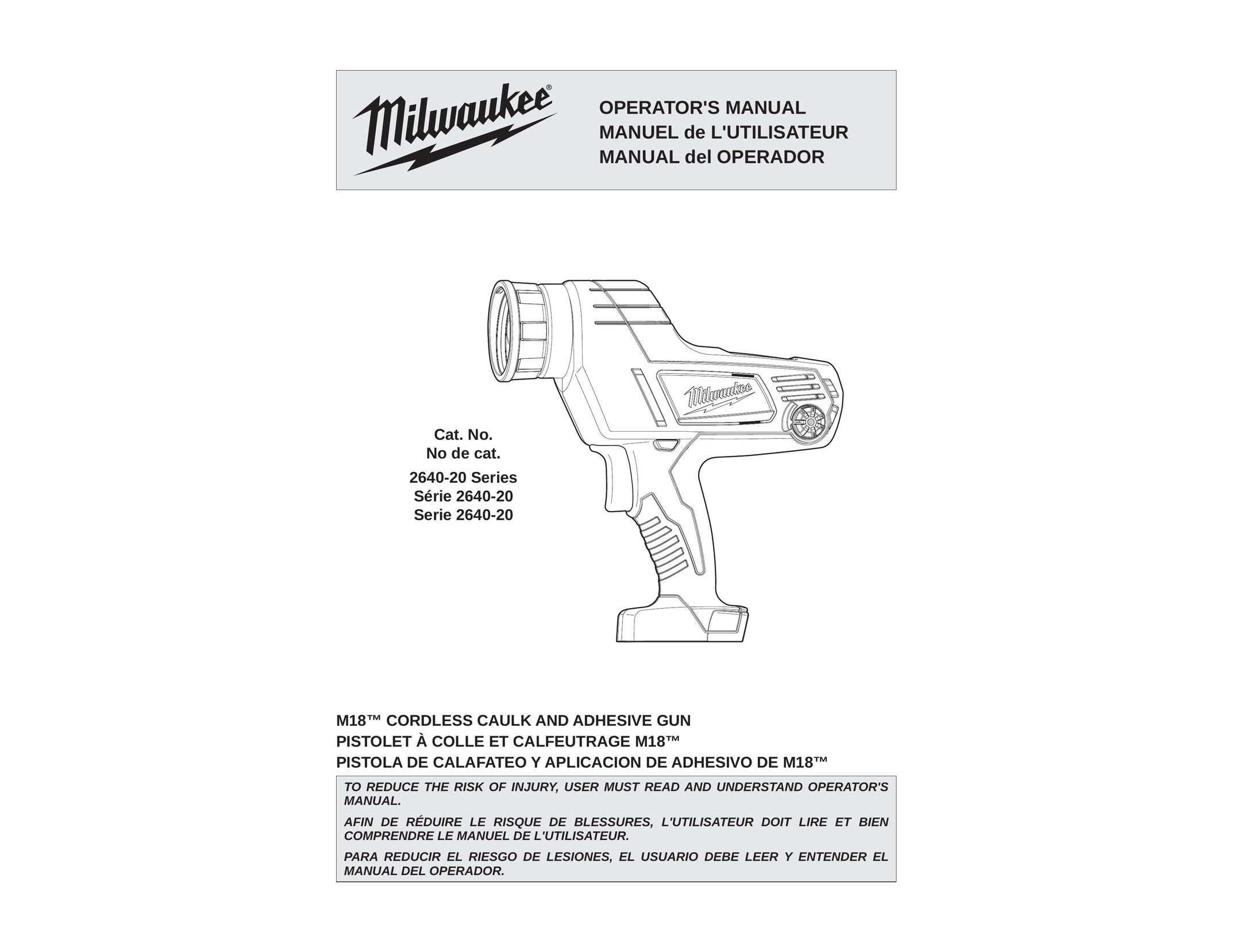 Milwaukee 2640-20 Series Caulking Gun User Manual