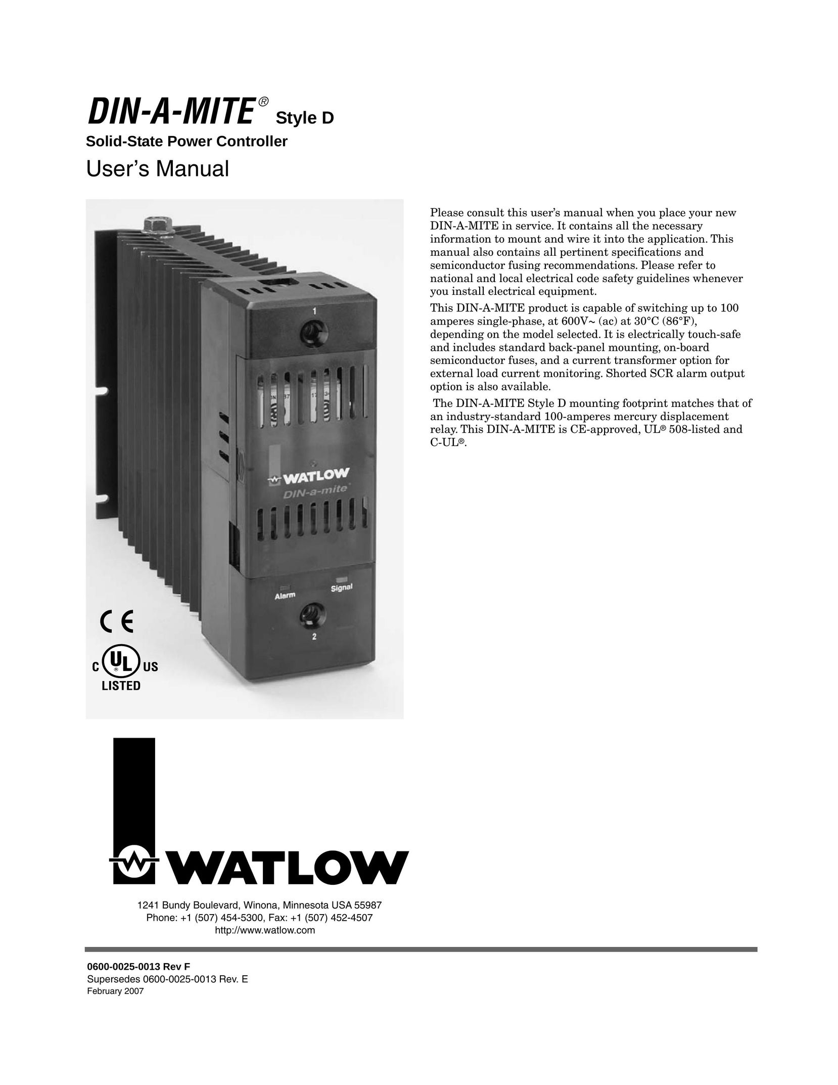Watlow Electric Style D Caulking Gun User Manual
