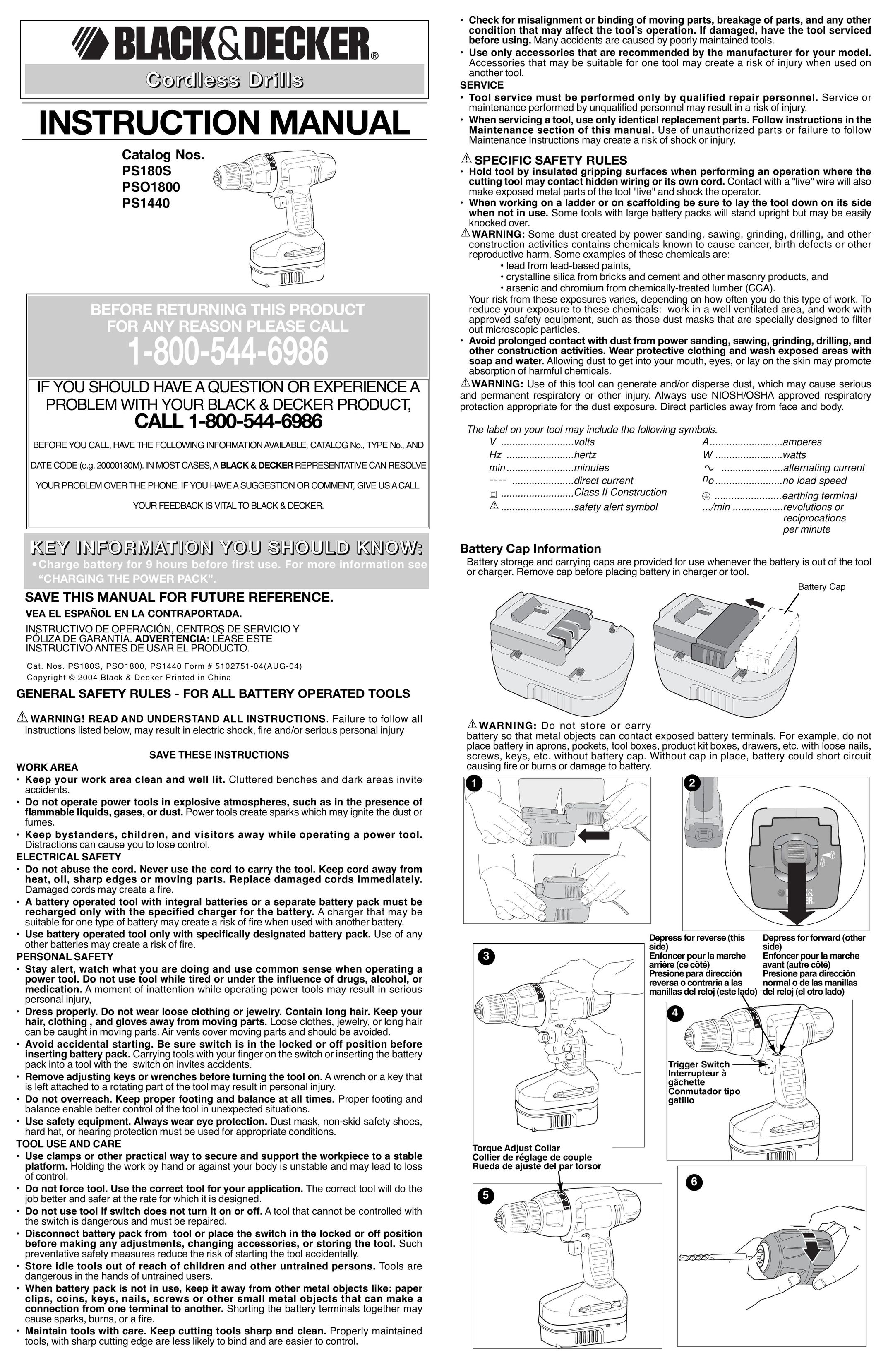 Black & Decker 5102751-04 Cordless Drill User Manual