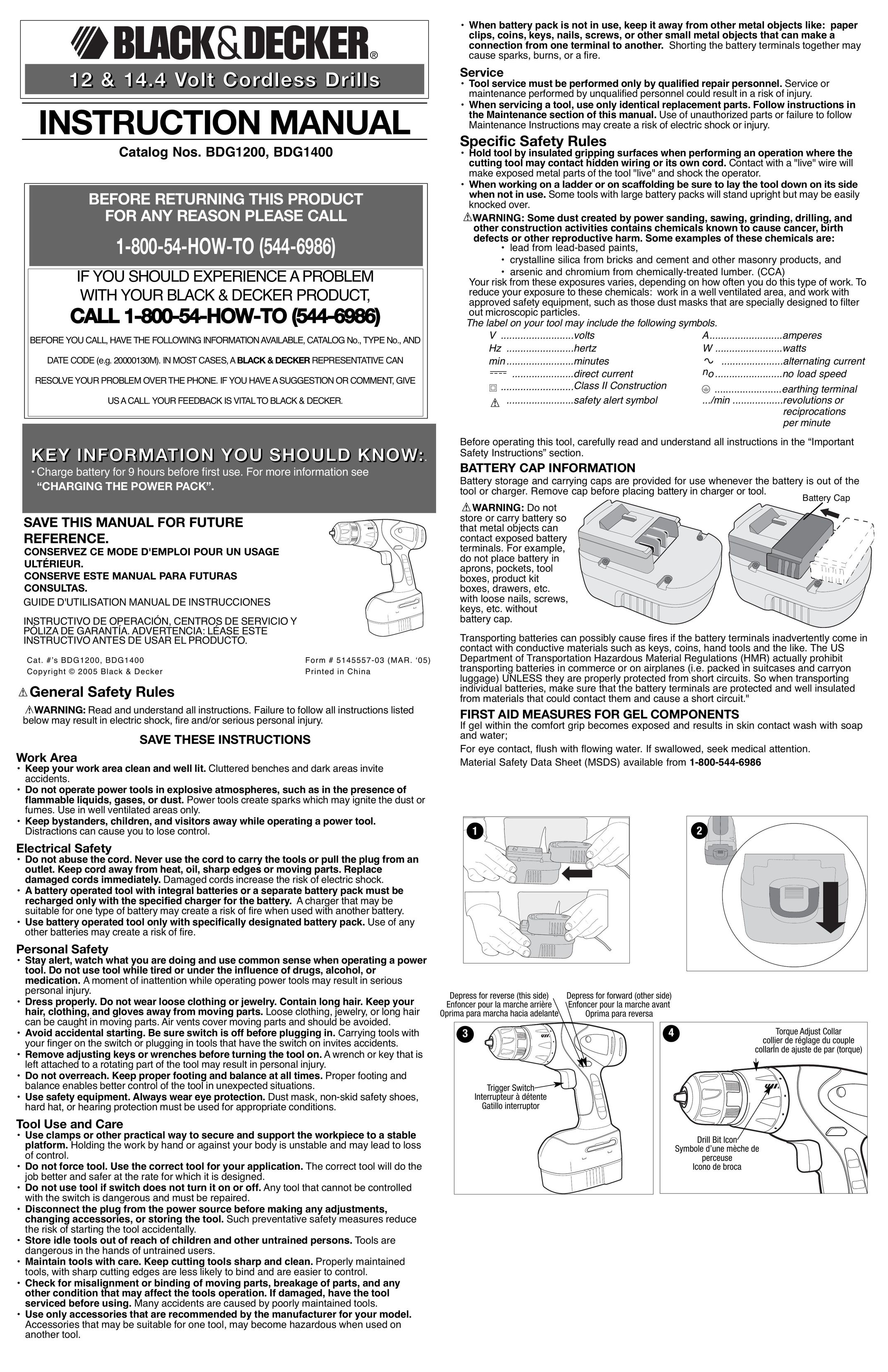 Black & Decker 5145557-03 Cordless Drill User Manual