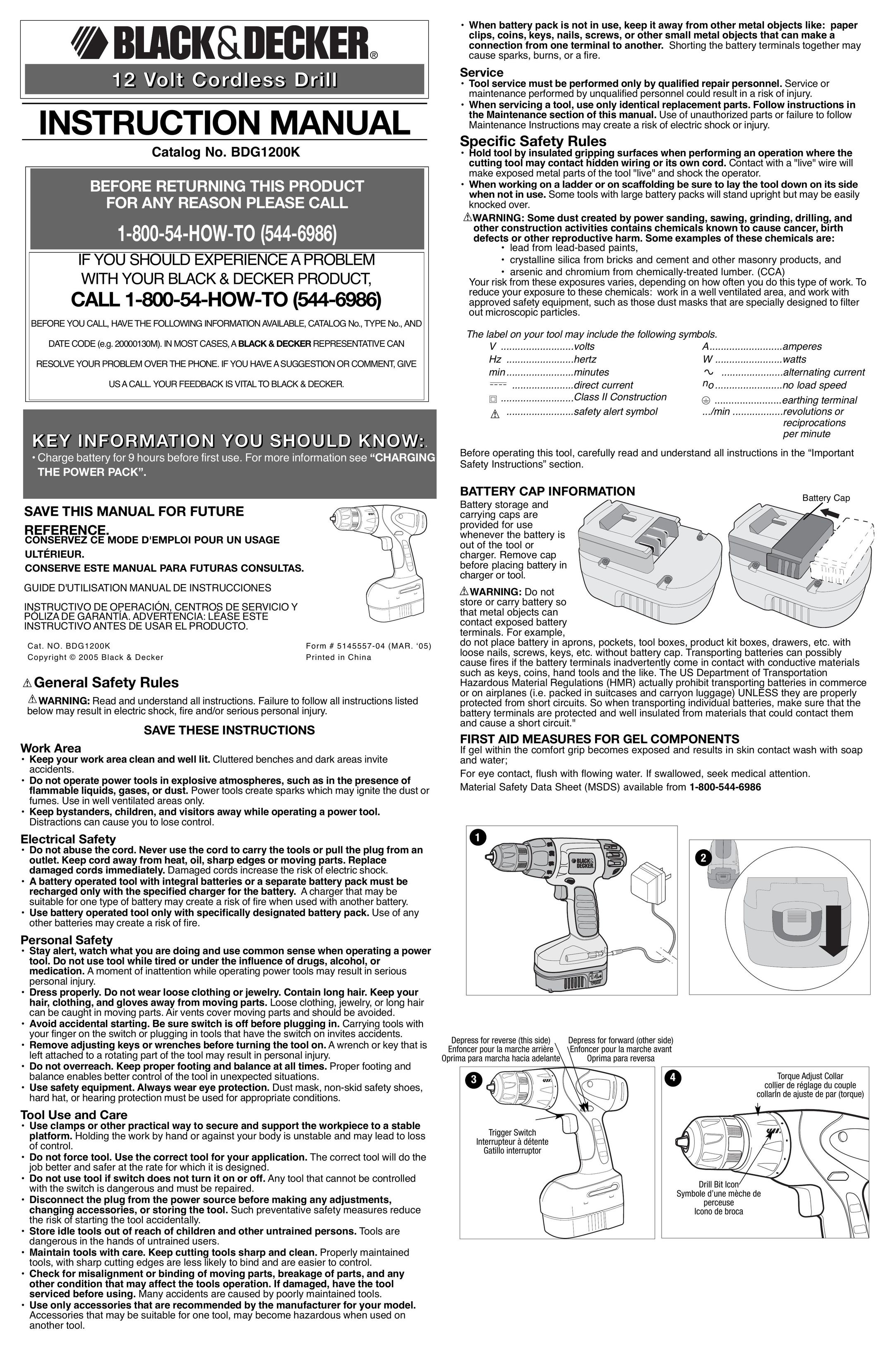 Black & Decker 5145557-04 Cordless Drill User Manual