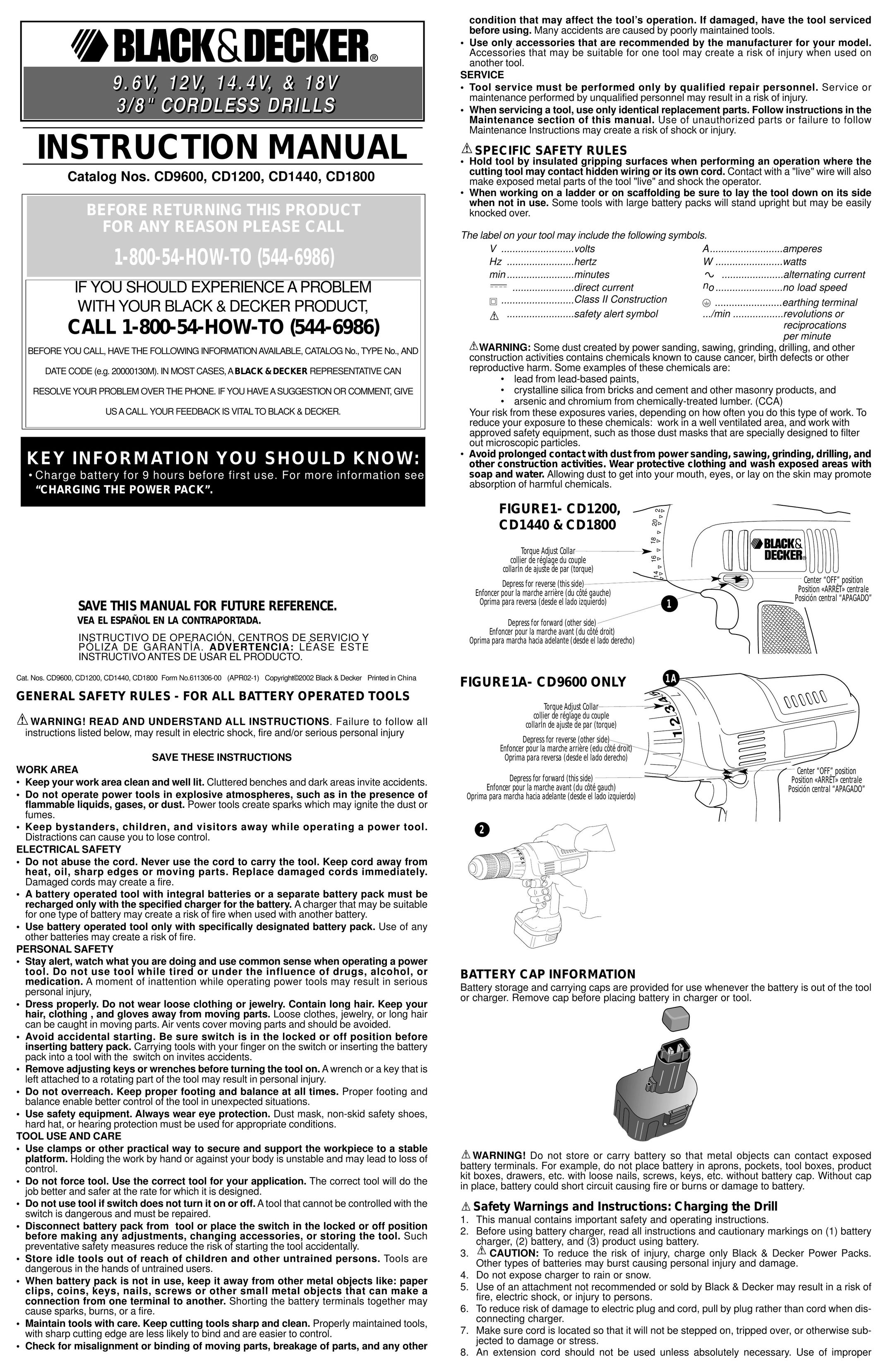 Black & Decker 611306-00 Cordless Drill User Manual