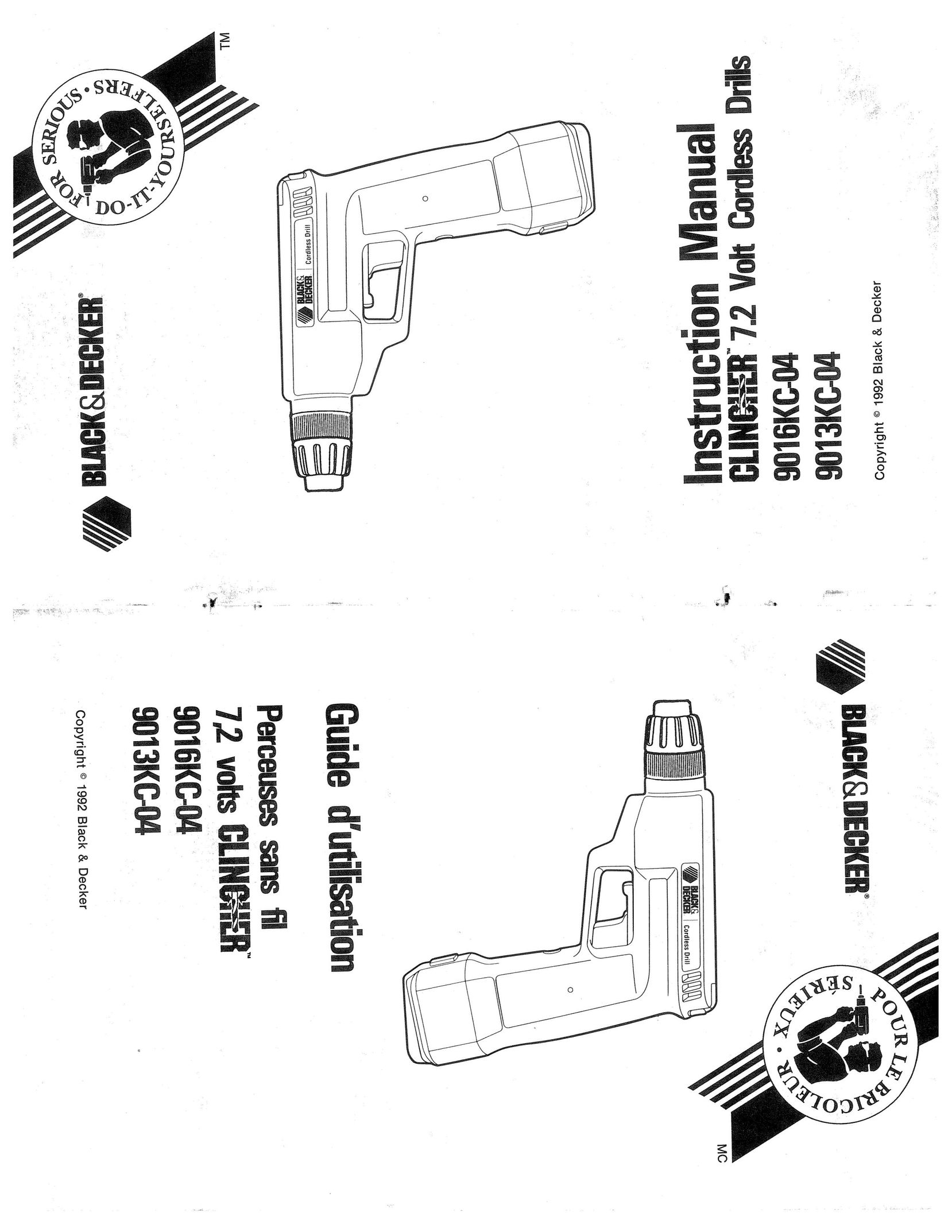 Black & Decker 9013KC-04 Cordless Drill User Manual