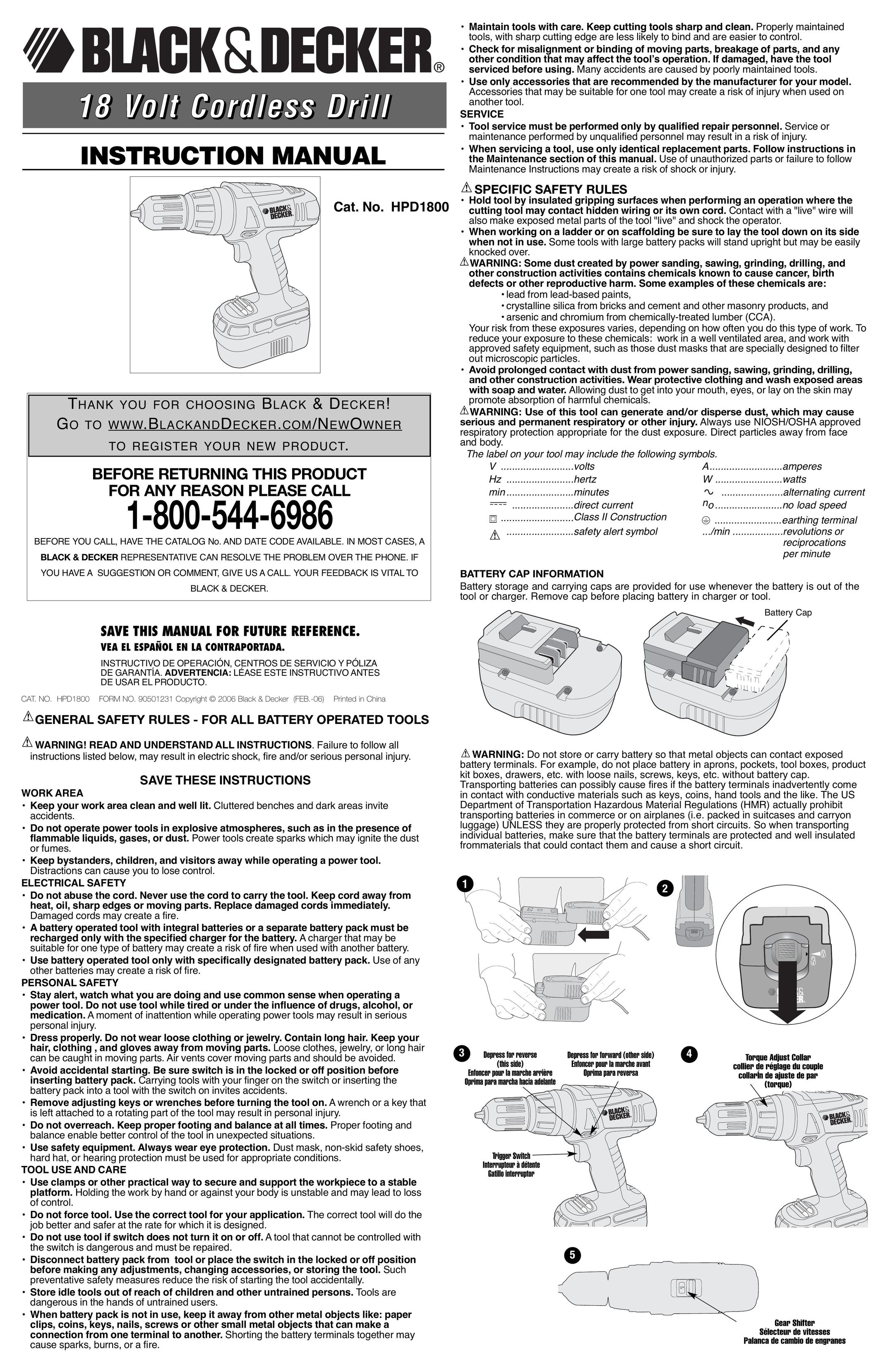 Black & Decker 90501231 Cordless Drill User Manual