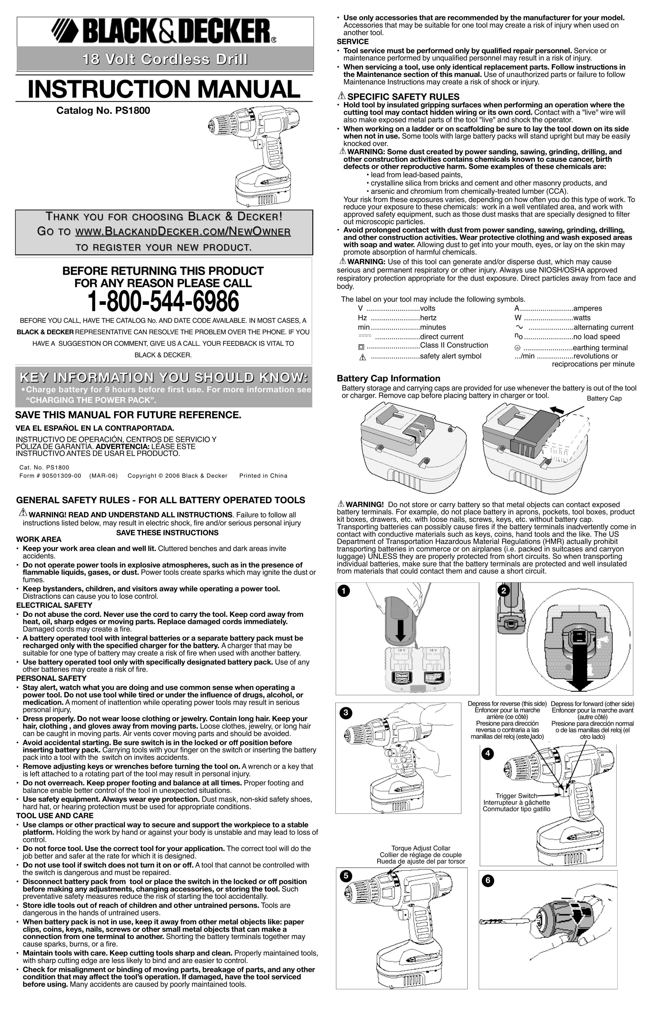 Black & Decker 90501309-00 Cordless Drill User Manual