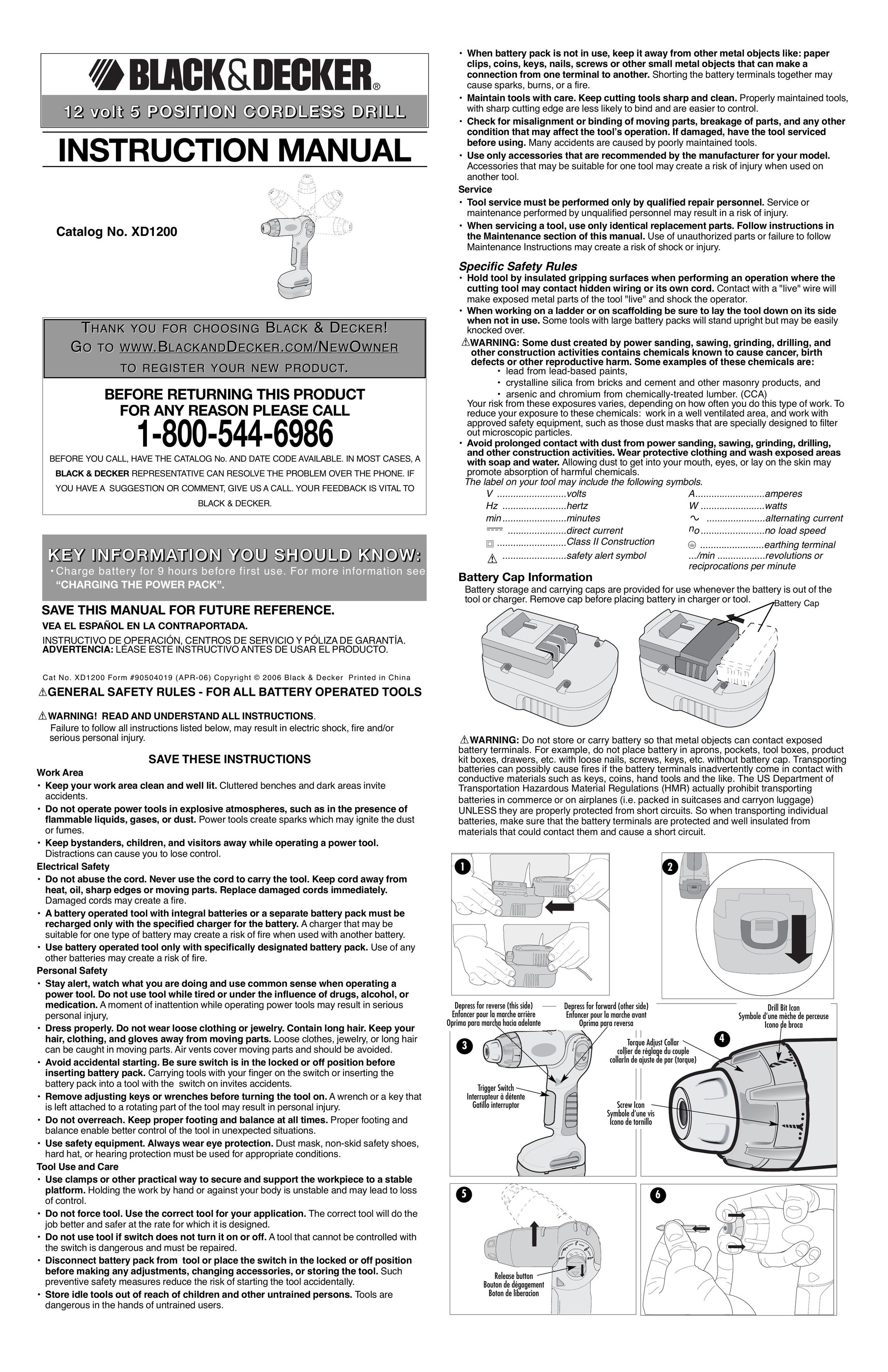 Black & Decker 90504019 Cordless Drill User Manual