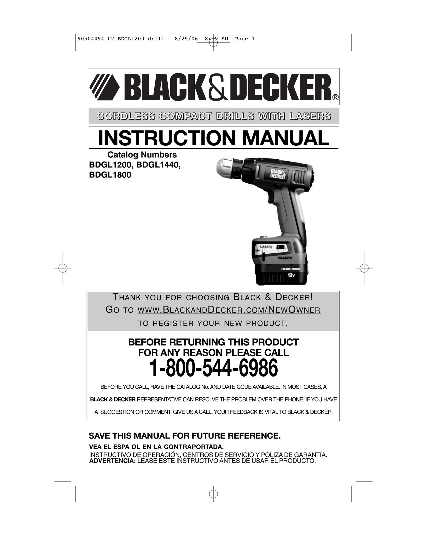 Black & Decker 90504494 Cordless Drill User Manual