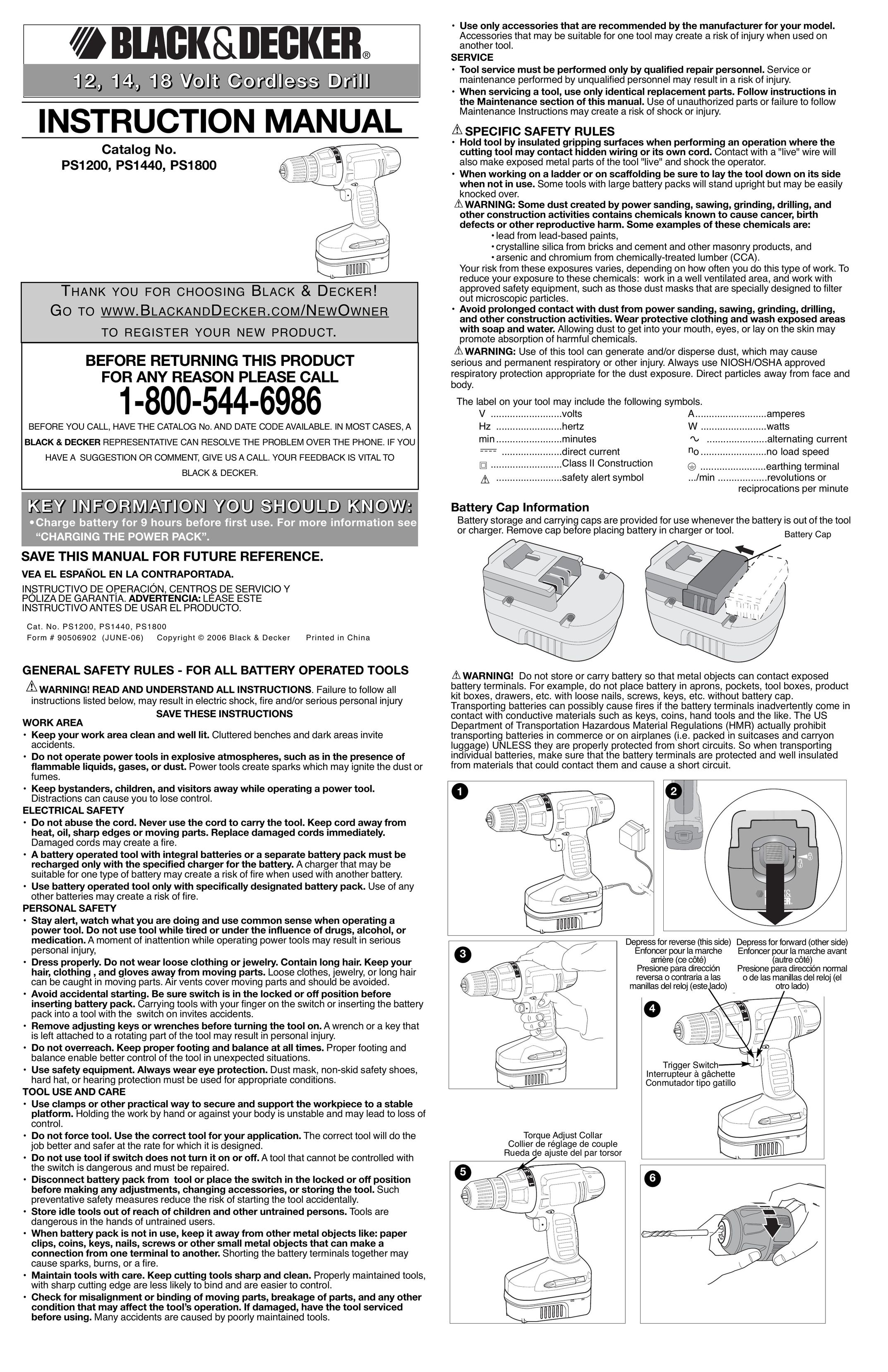 Black & Decker 90506902 Cordless Drill User Manual