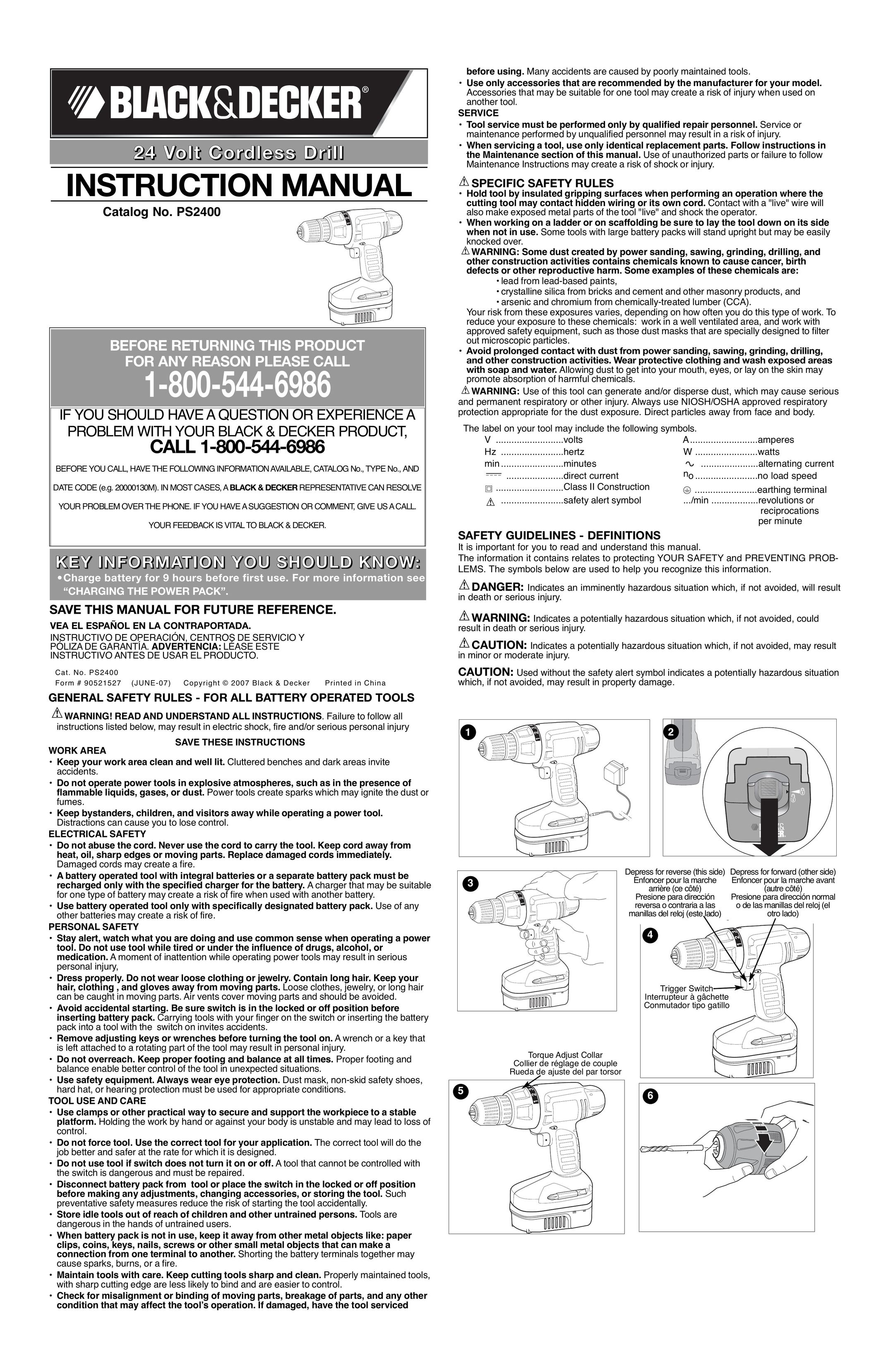 Black & Decker 90521527 Cordless Drill User Manual