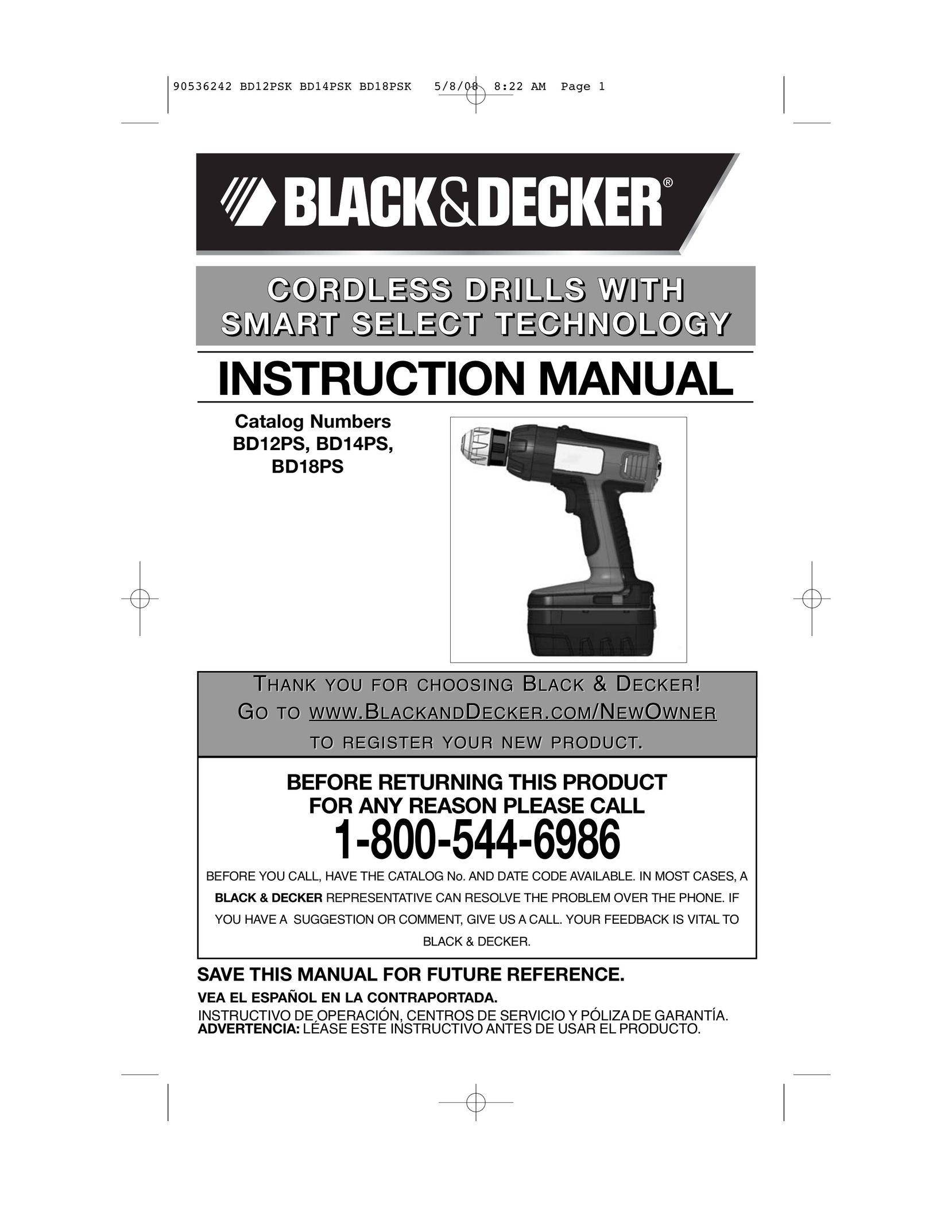 Black & Decker BD14PS Cordless Drill User Manual