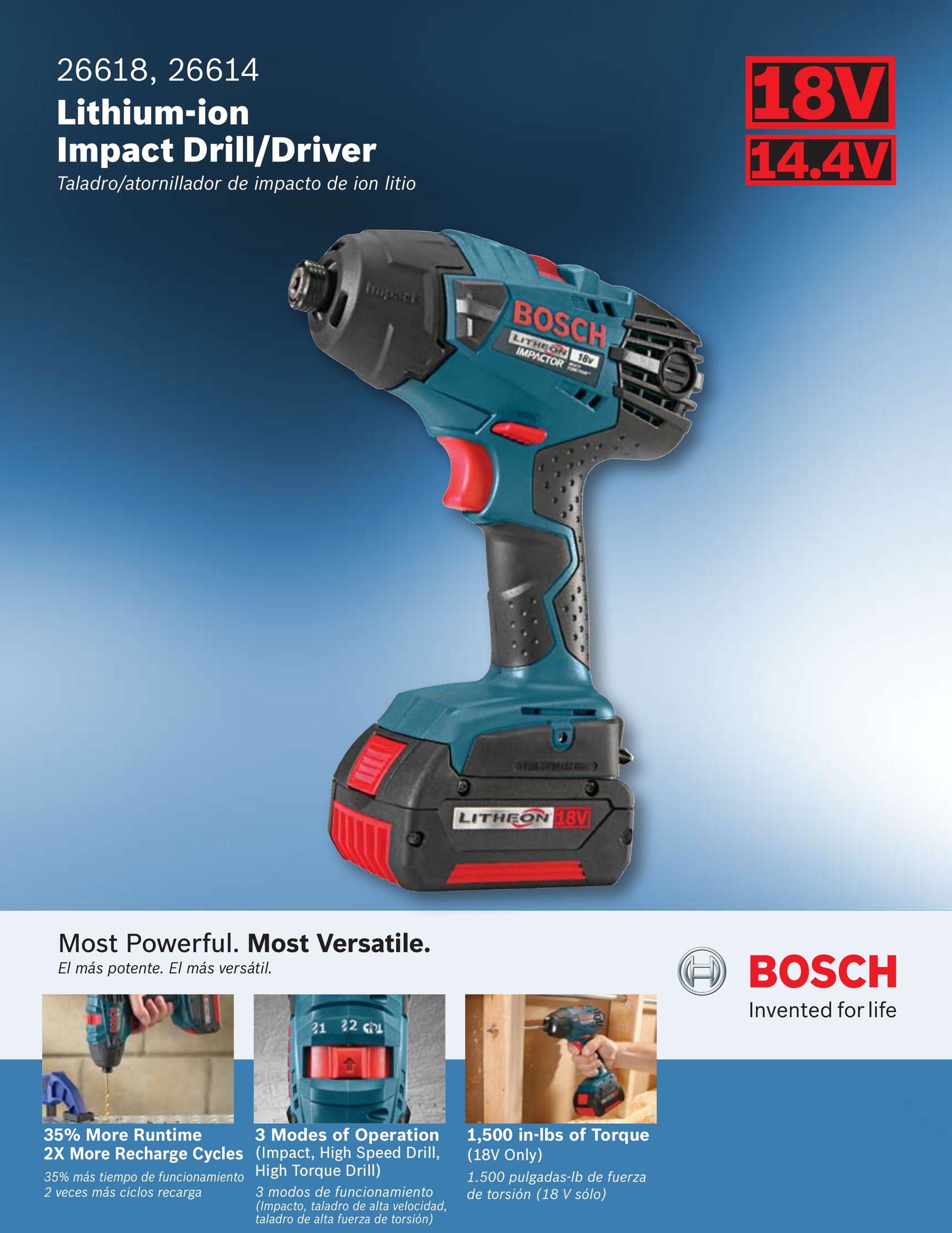 Bosch Appliances 26618 Cordless Drill User Manual