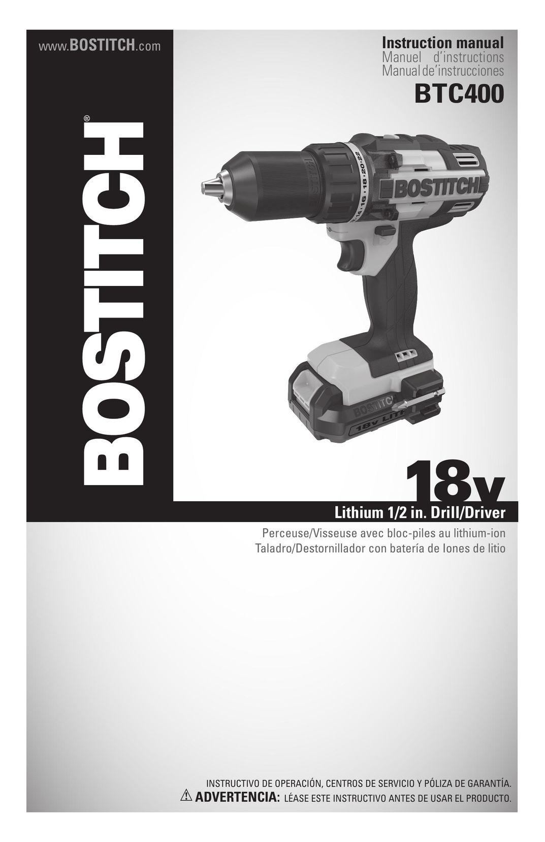 Bostitch BTC400LB Cordless Drill User Manual
