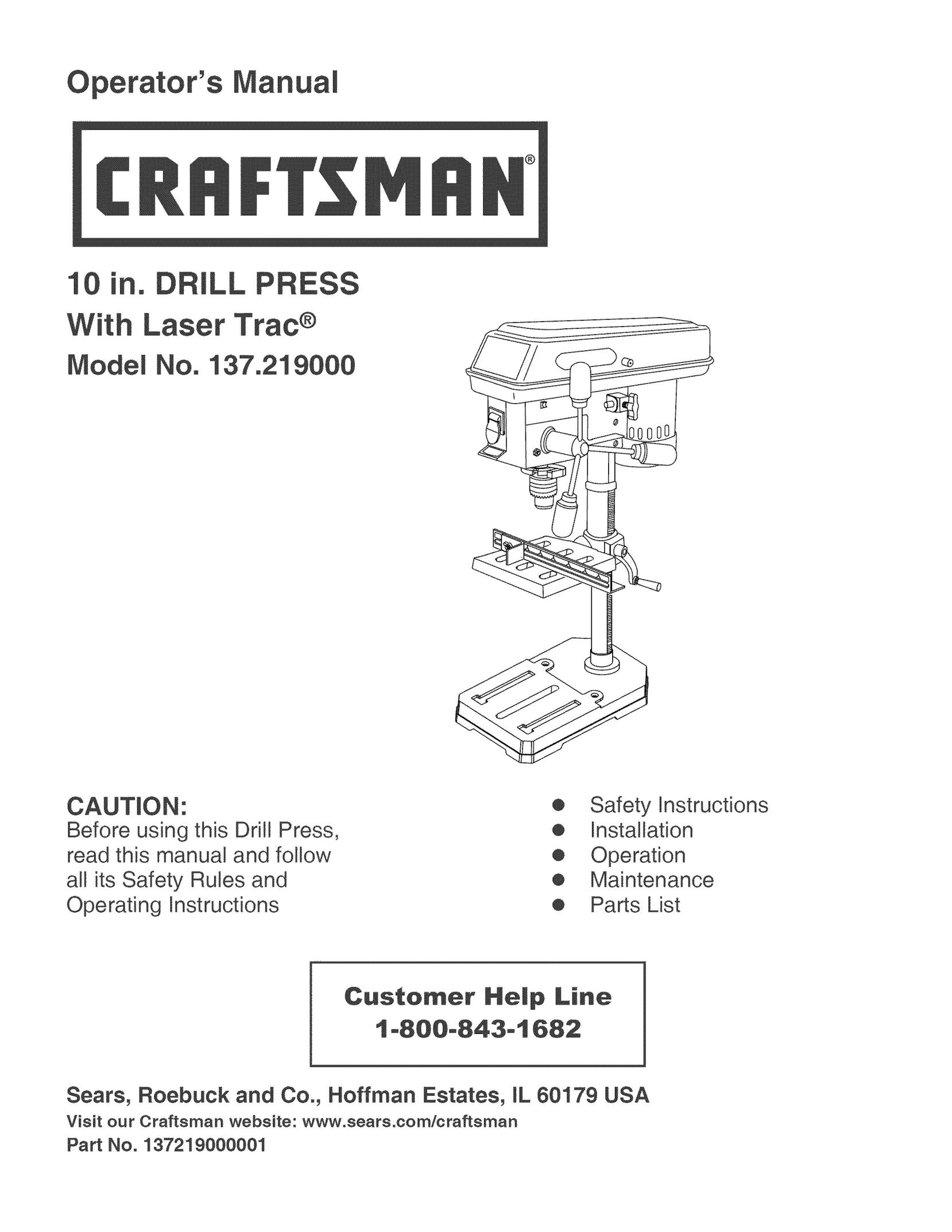 Craftsman 137.219 Cordless Drill User Manual