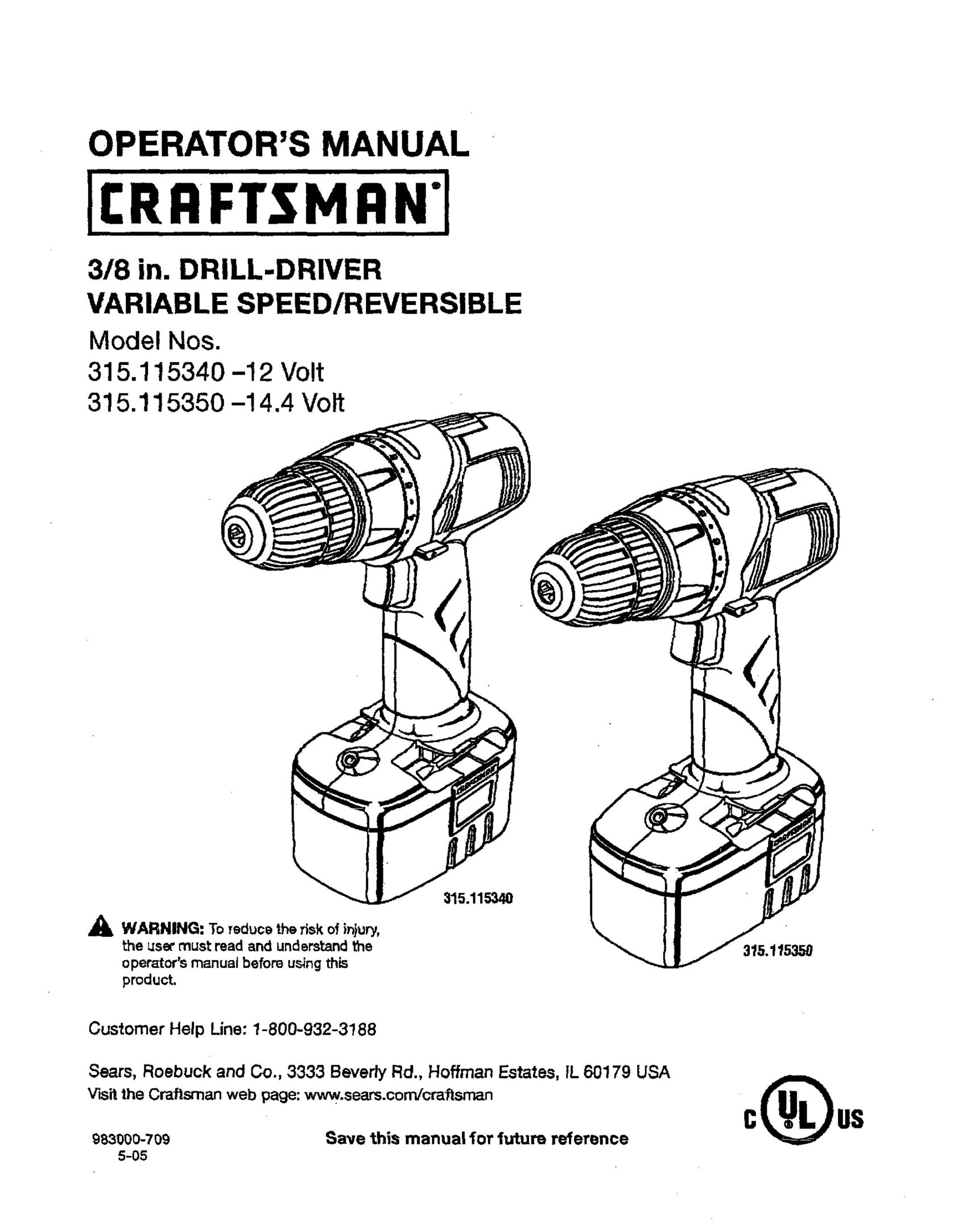 Craftsman 315 Cordless Drill User Manual