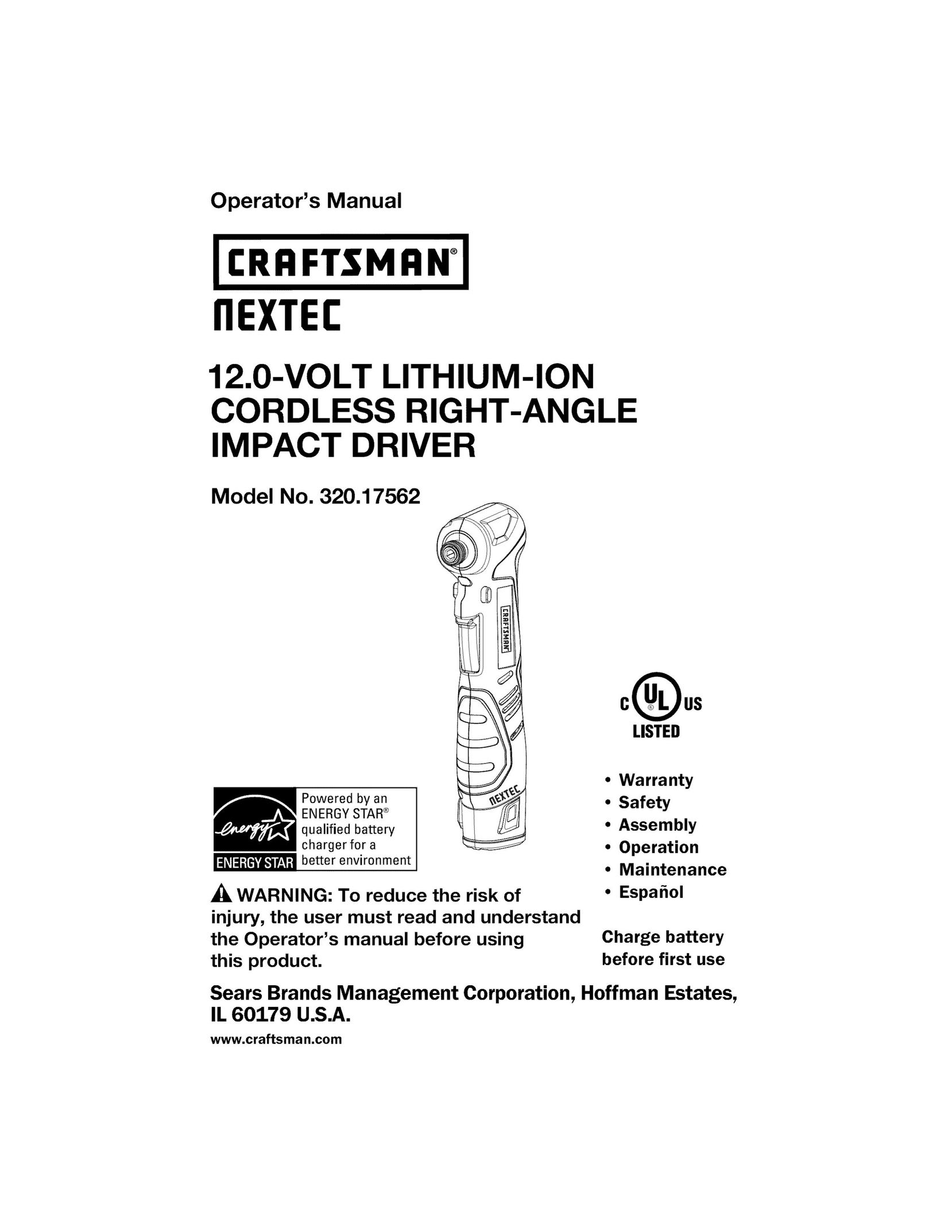 Craftsman 320.17562 Cordless Drill User Manual