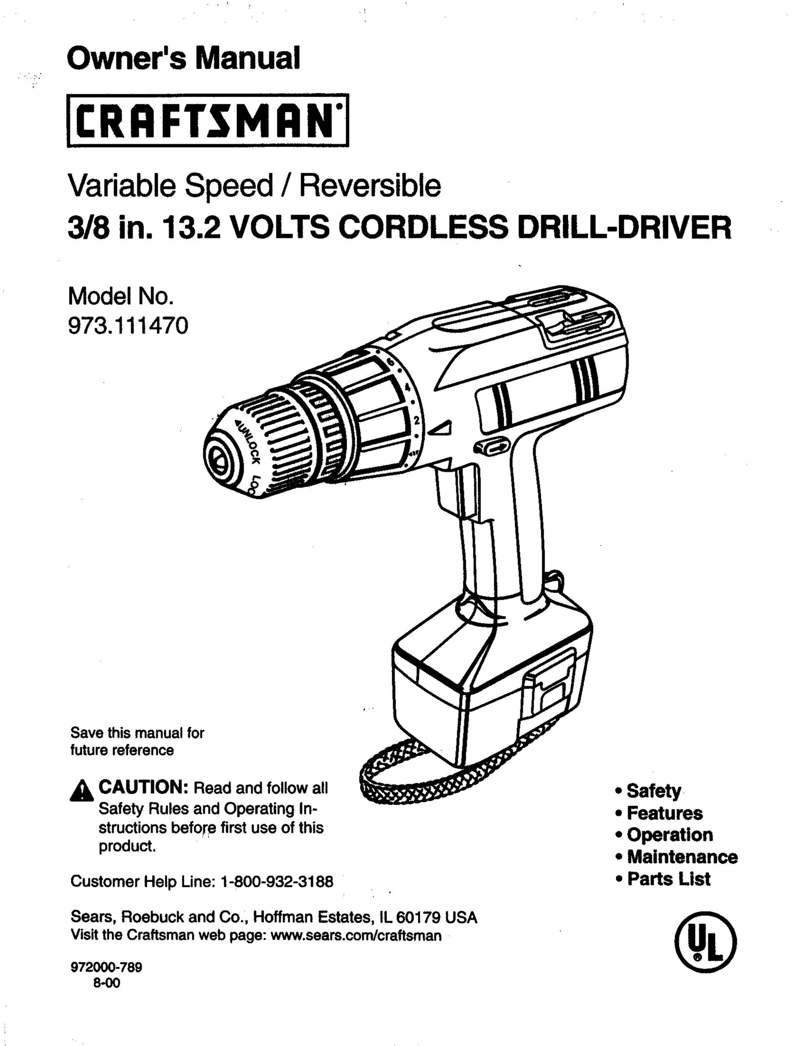 Craftsman 973.11147 Cordless Drill User Manual