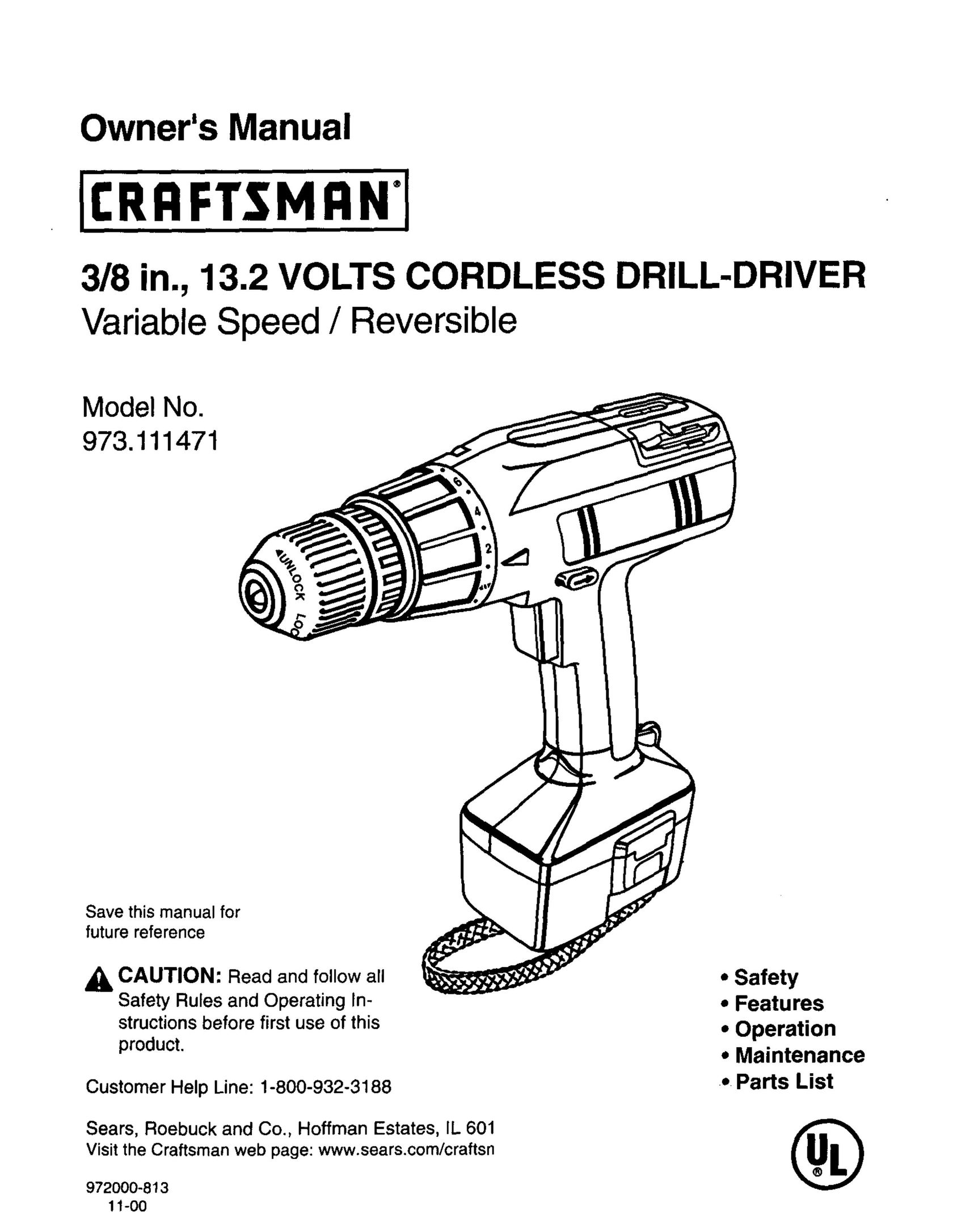 Craftsman 973.111471 Cordless Drill User Manual