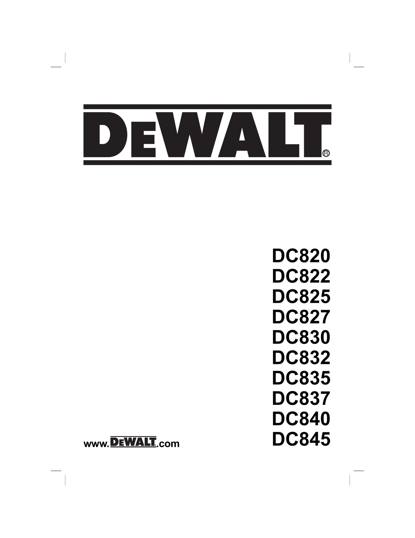 DeWalt DC825B Cordless Drill User Manual