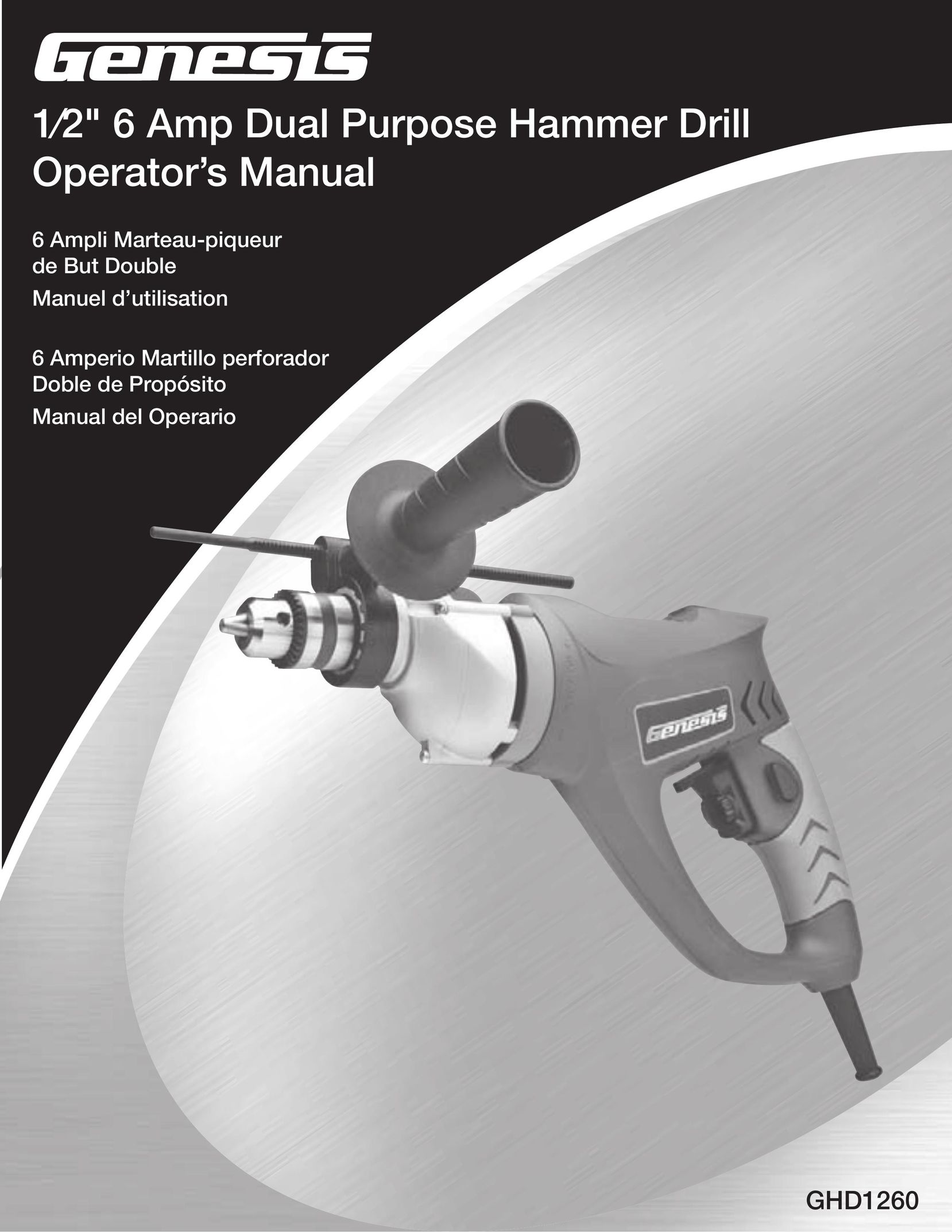 Genesis Advanced Technologies GHD1260 Cordless Drill User Manual