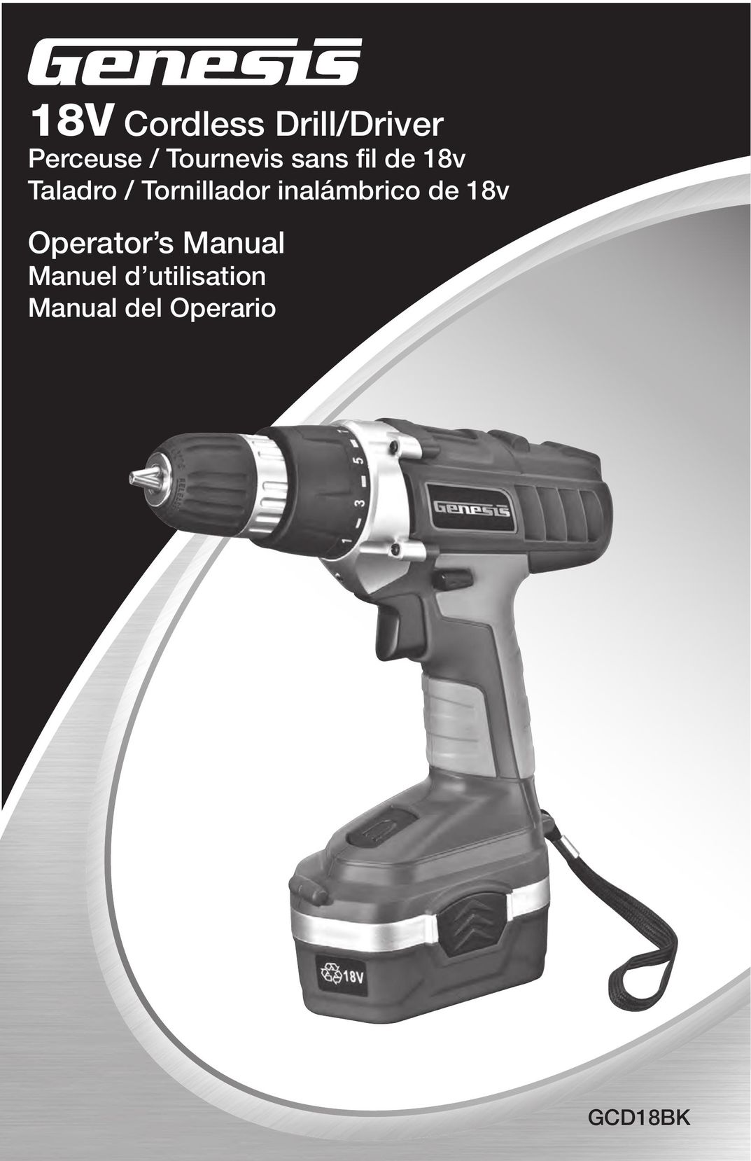Genesis I.C.E. GCD18BK Cordless Drill User Manual