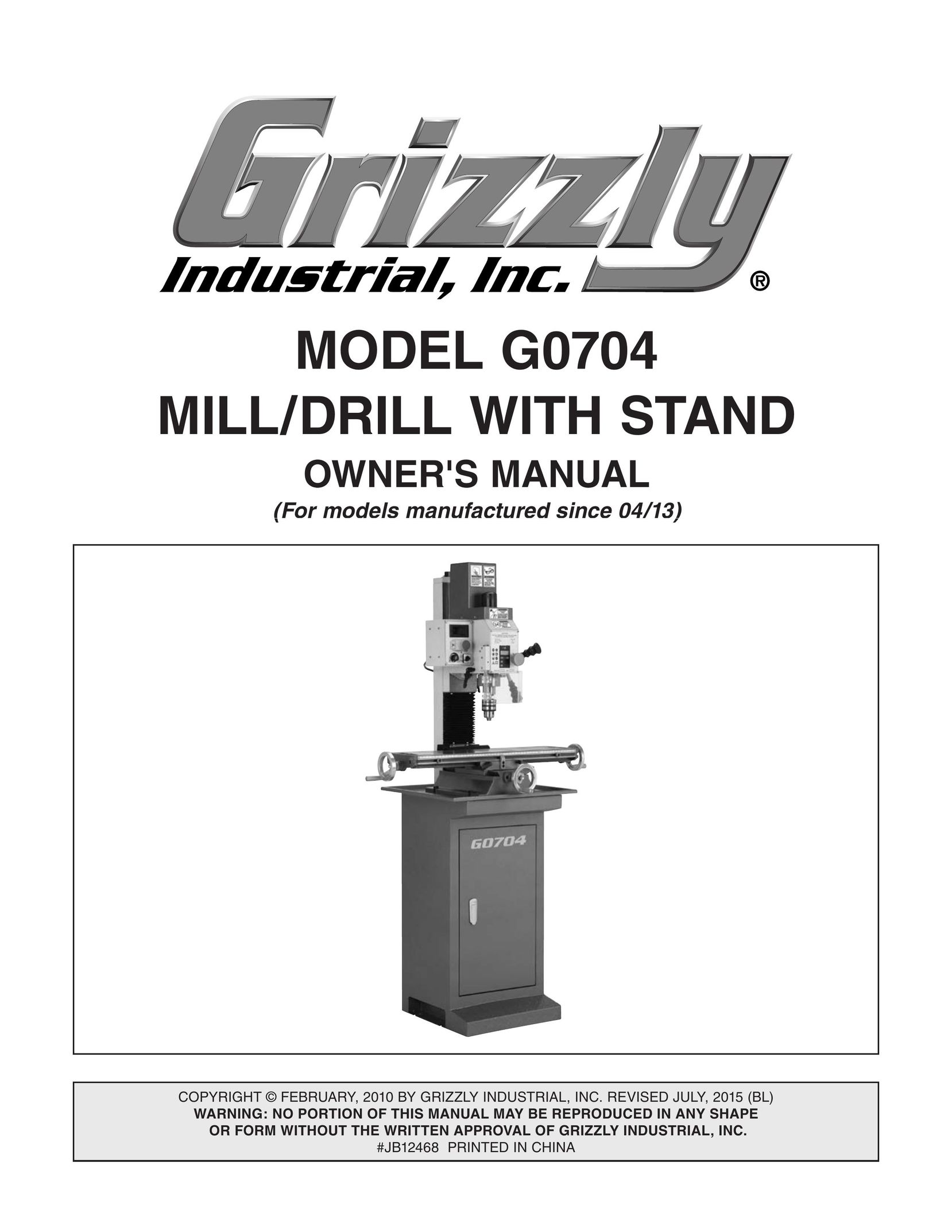 Grizzly G0704 Cordless Drill User Manual