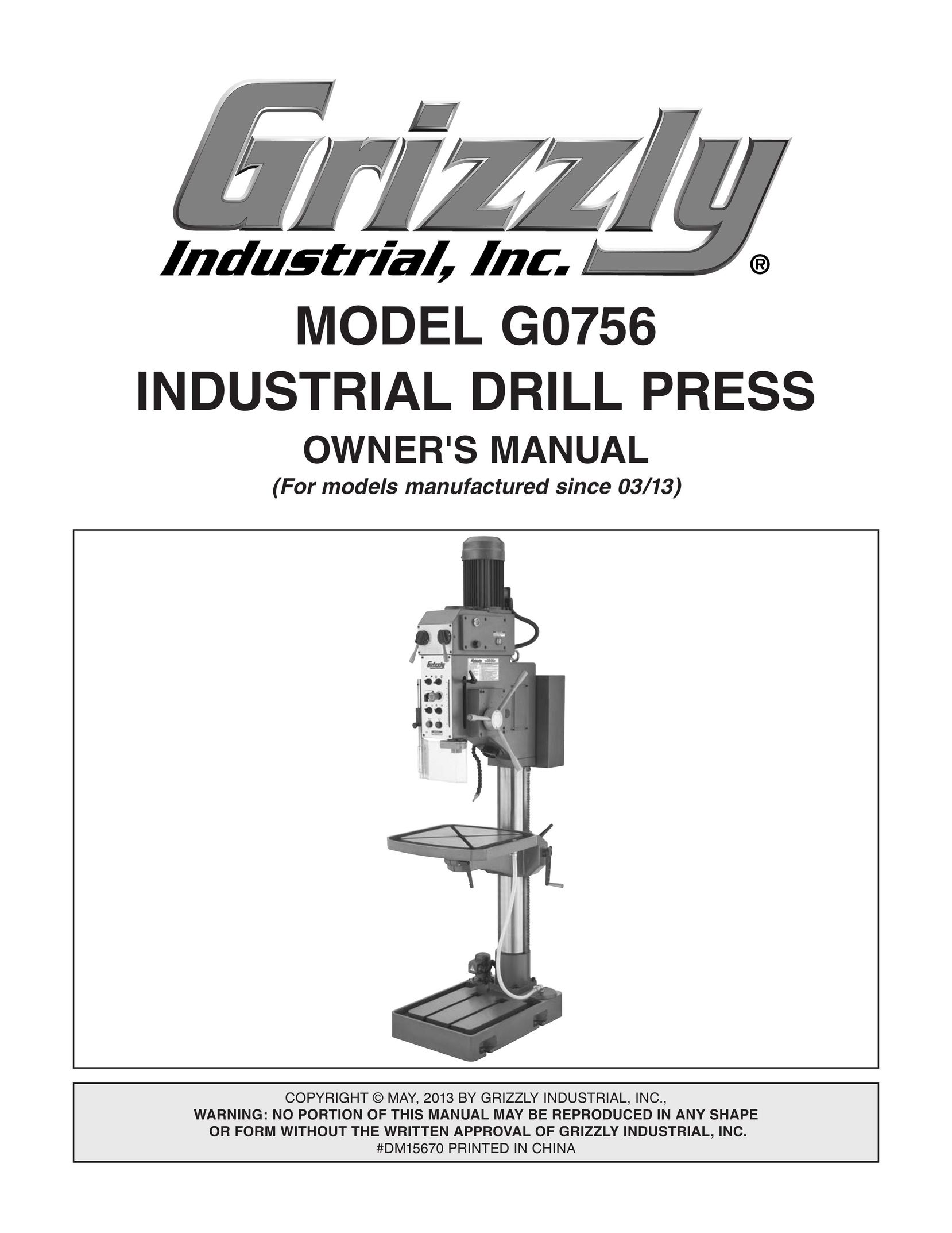 Grizzly G0756 Cordless Drill User Manual