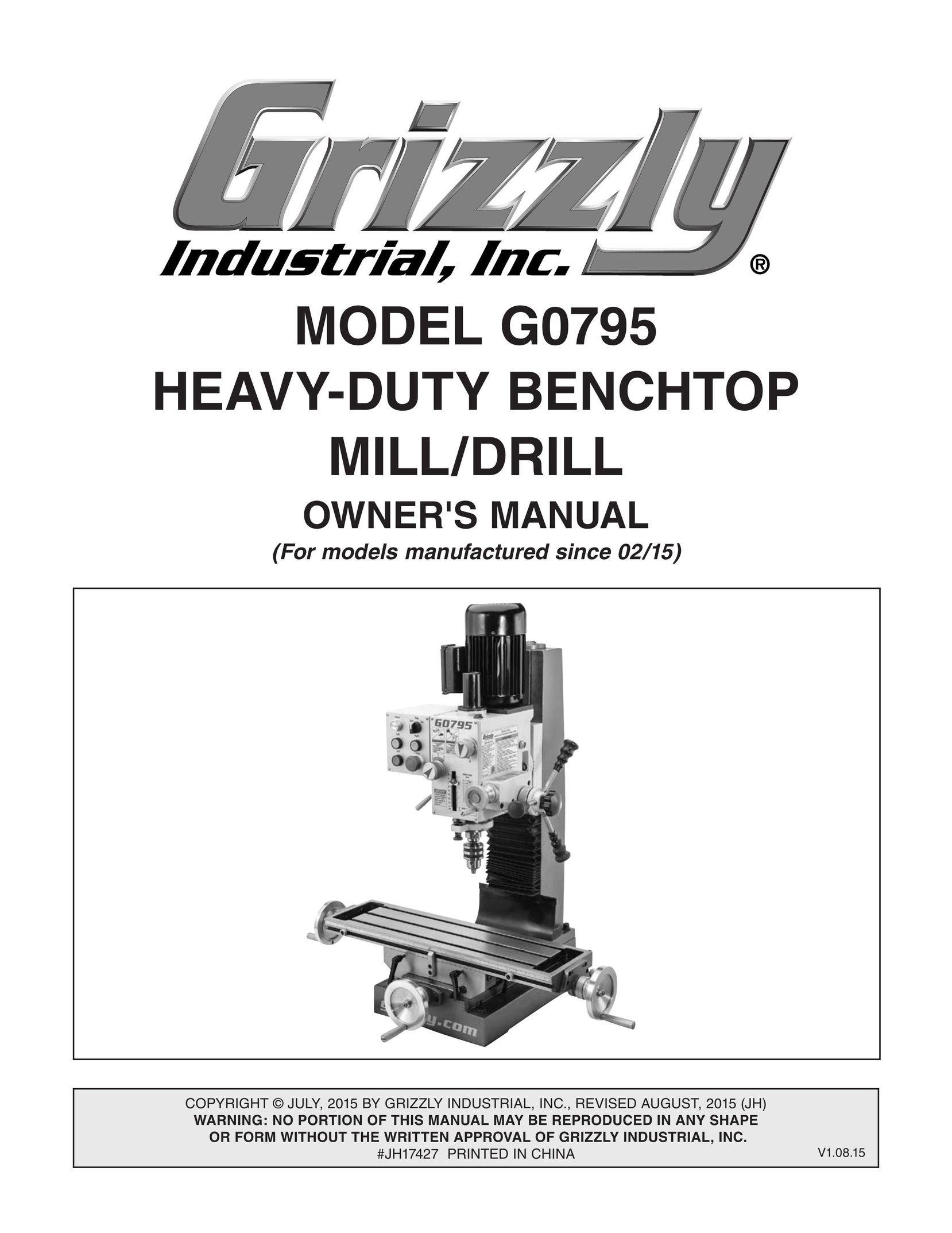 Grizzly G0795 Cordless Drill User Manual