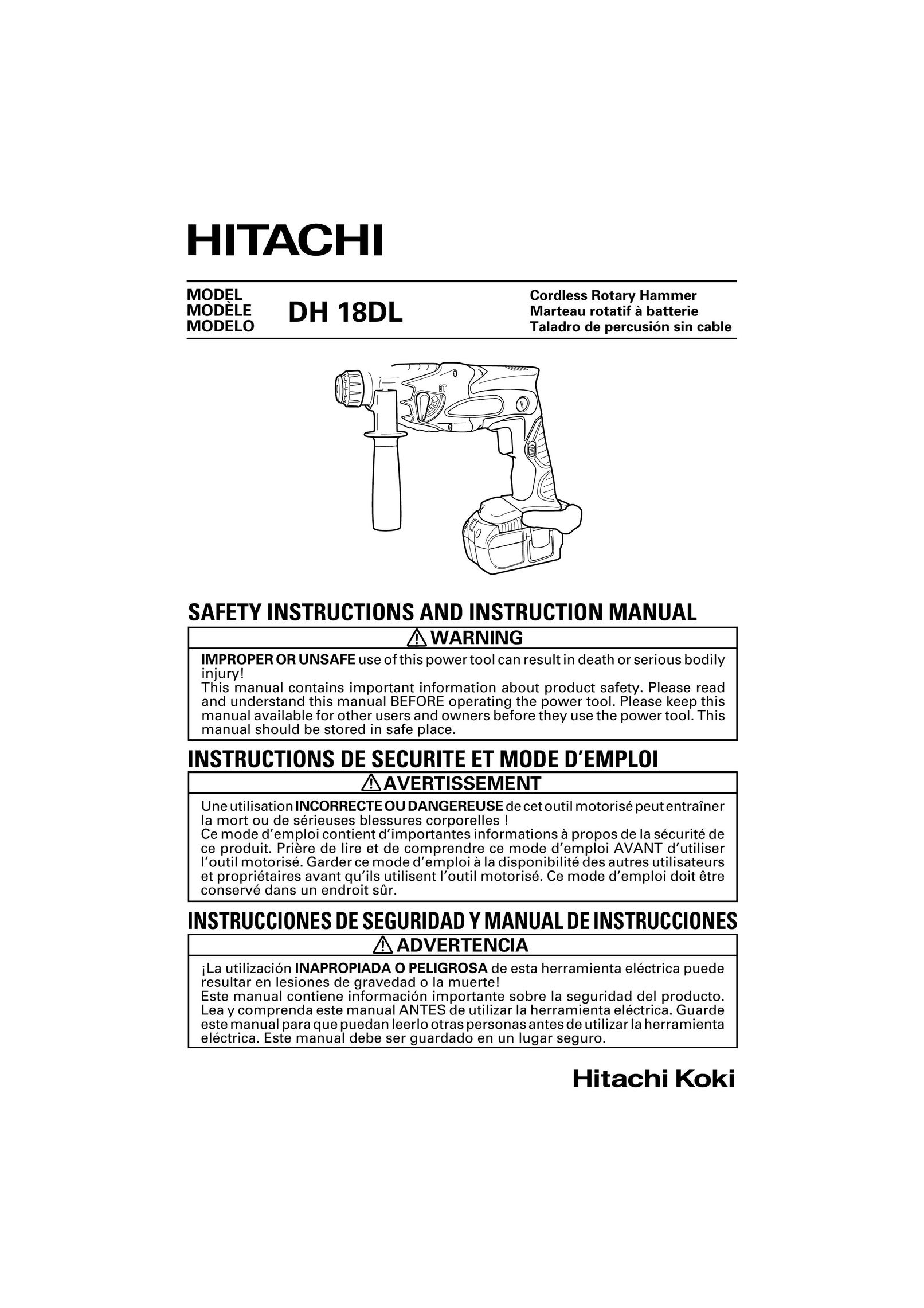 Hitachi DH 18DL Cordless Drill User Manual