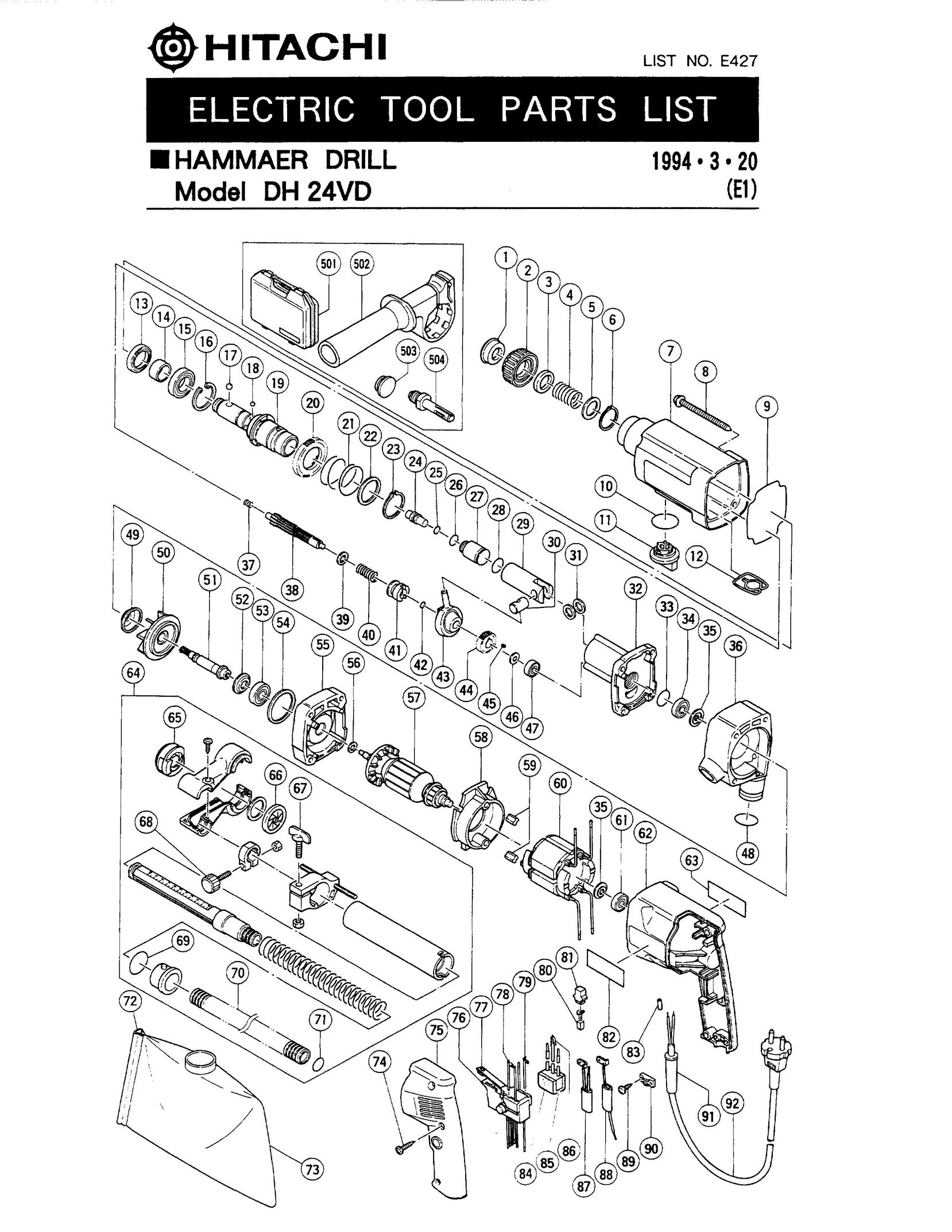 Hitachi DH24VD Cordless Drill User Manual