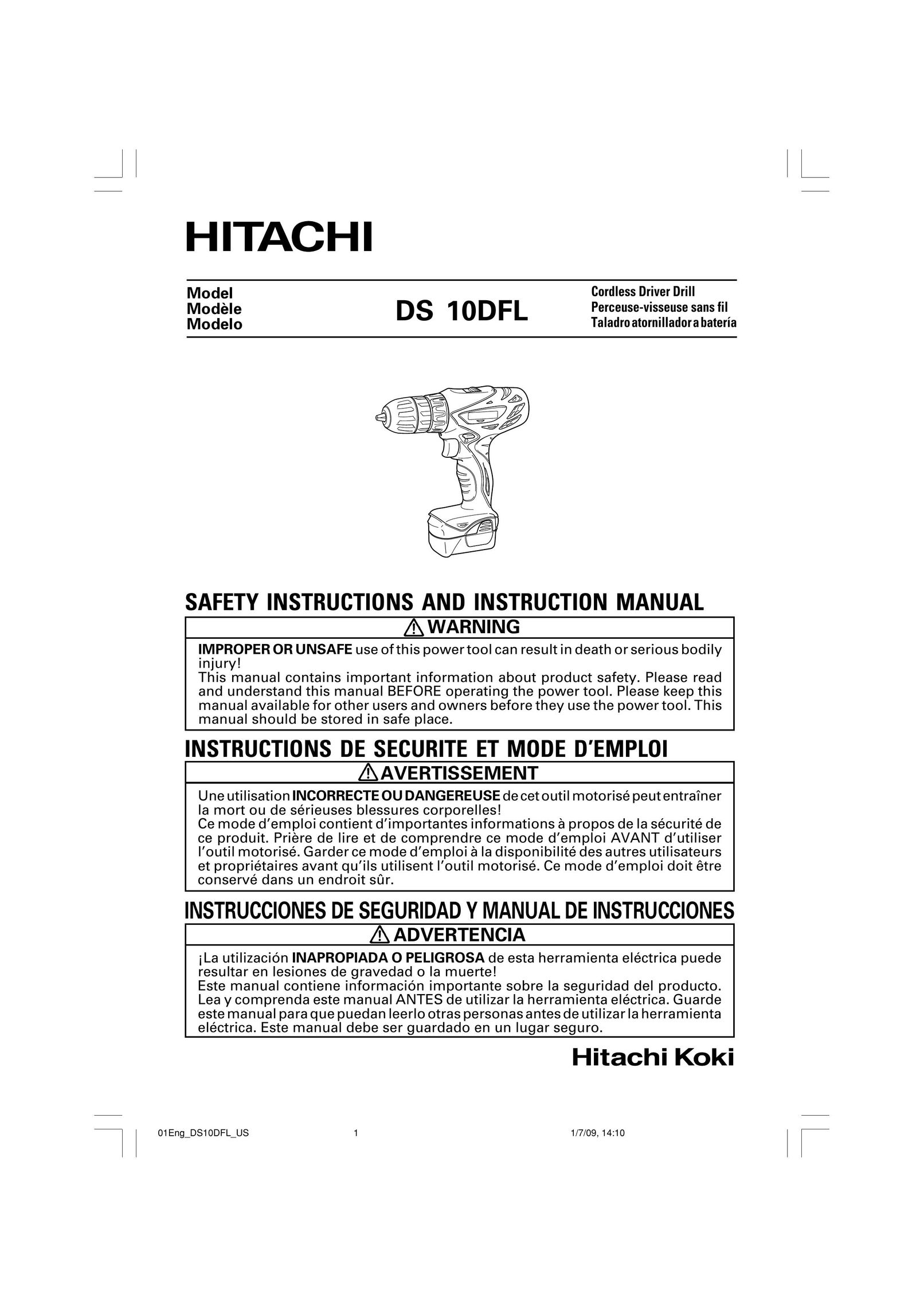 Hitachi DS 10DFL Cordless Drill User Manual
