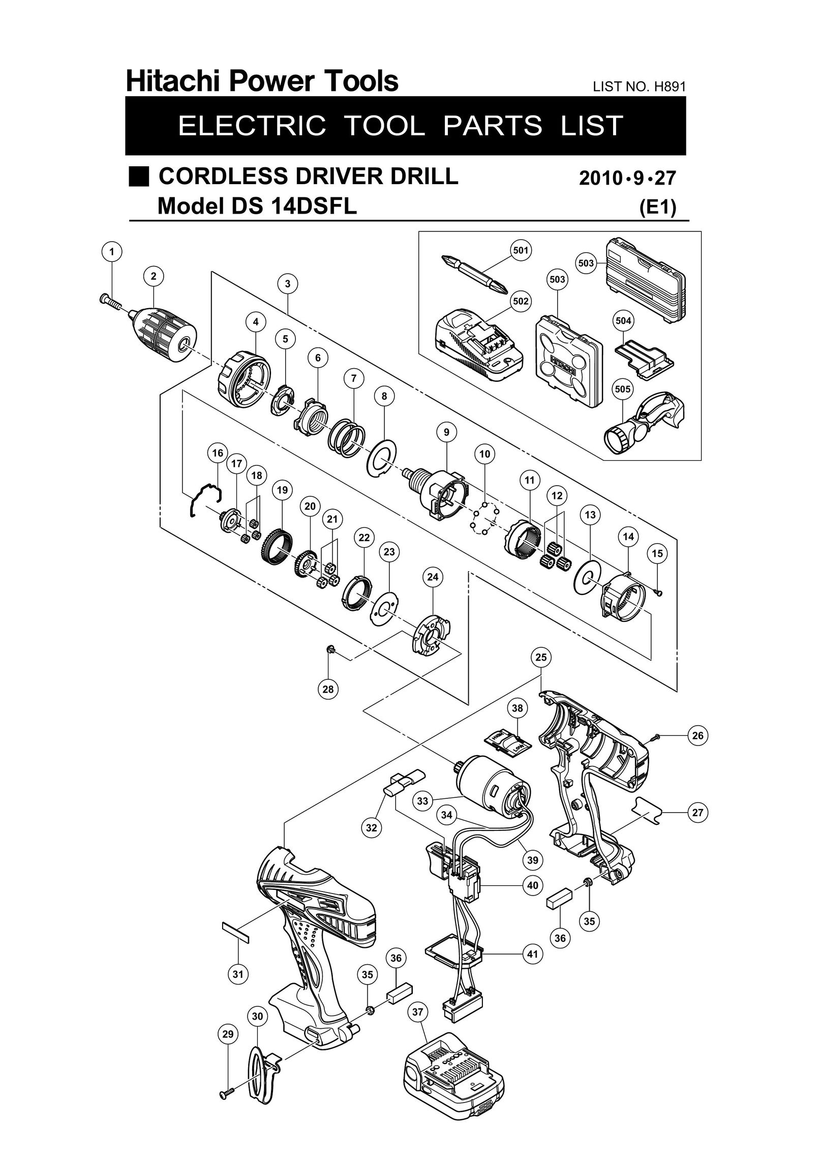 Hitachi DS 14DSFL Cordless Drill User Manual
